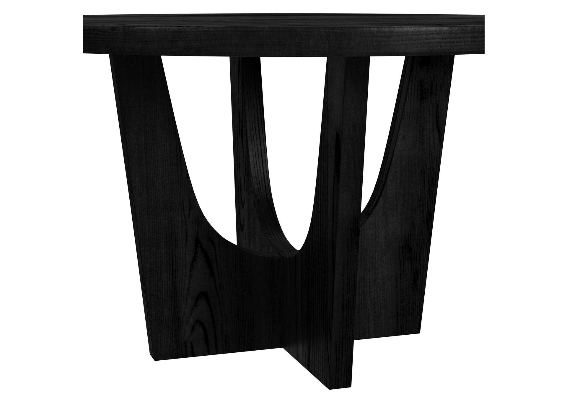 Oregon Round Dining Table With Black Wood Top In Black image 4