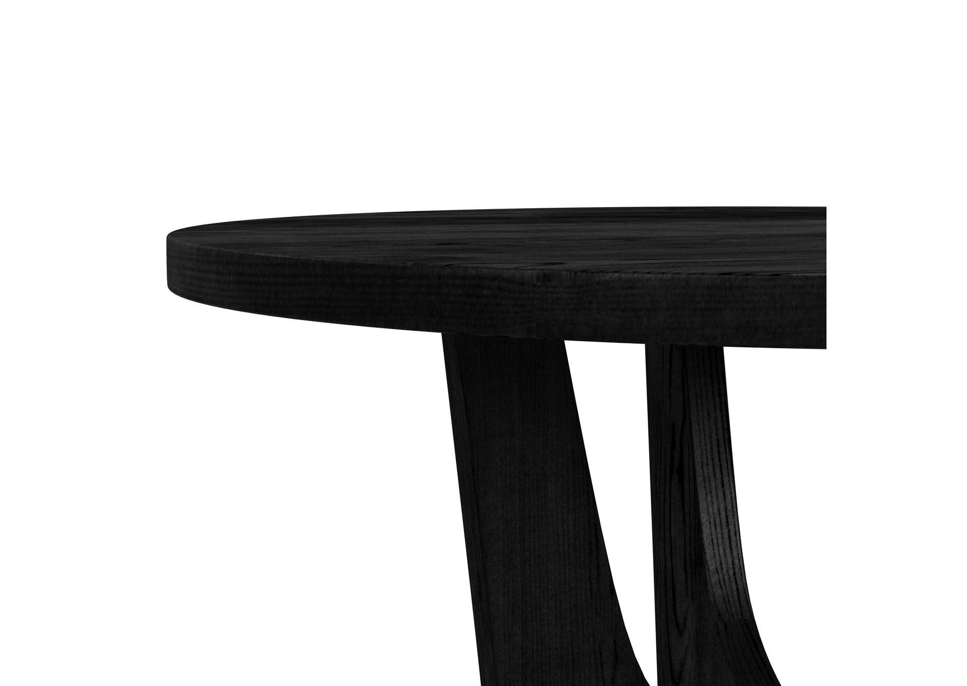 Oregon Round Counter Table With Black Wood Top In Black image 3