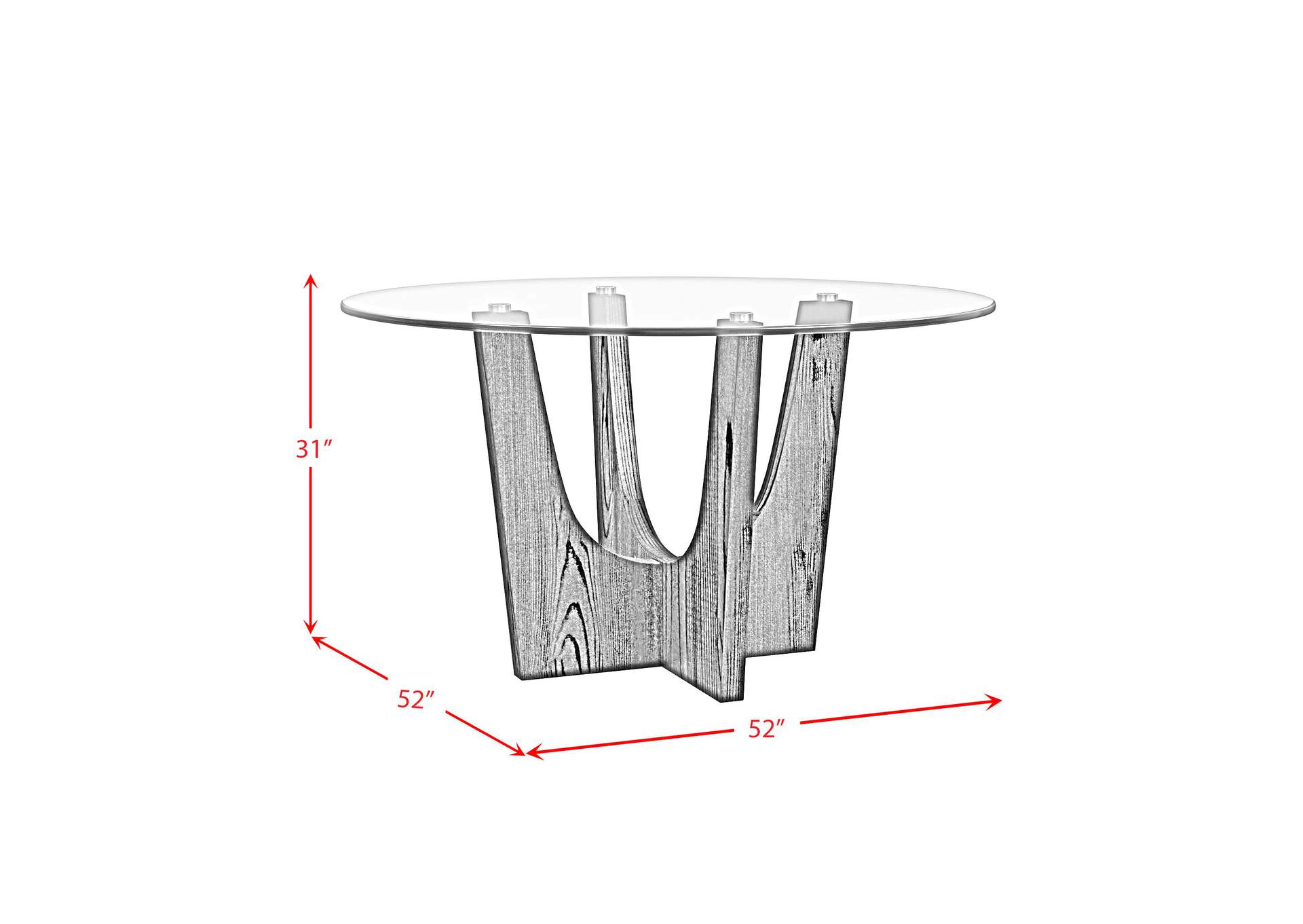 Oregon Round Dining Table With Glass Top In Black image 5