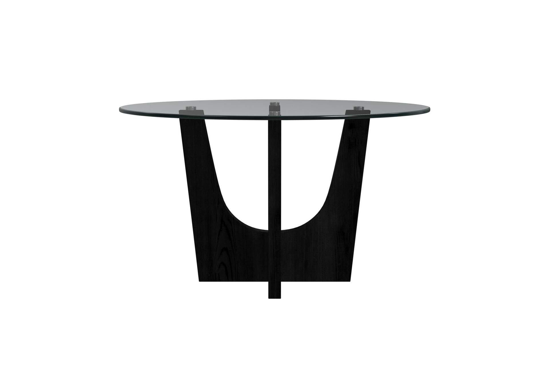 Oregon Round Dining Table With Glass Top In Black image 7