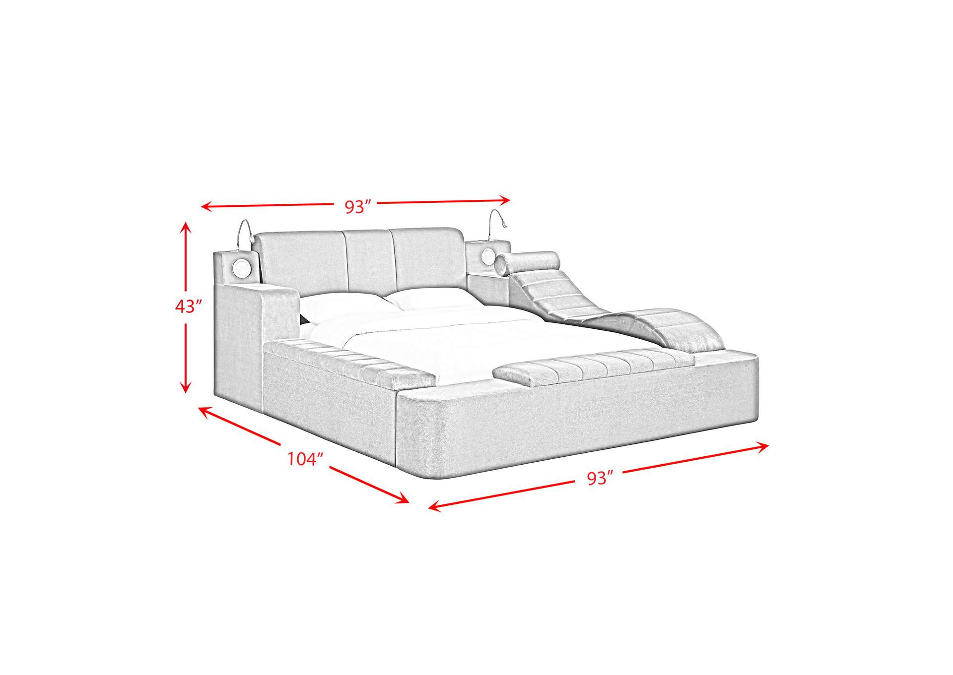 Ottawa Queen Upholstery Transformer Bed With Electronic Features In Grey Linen image 15