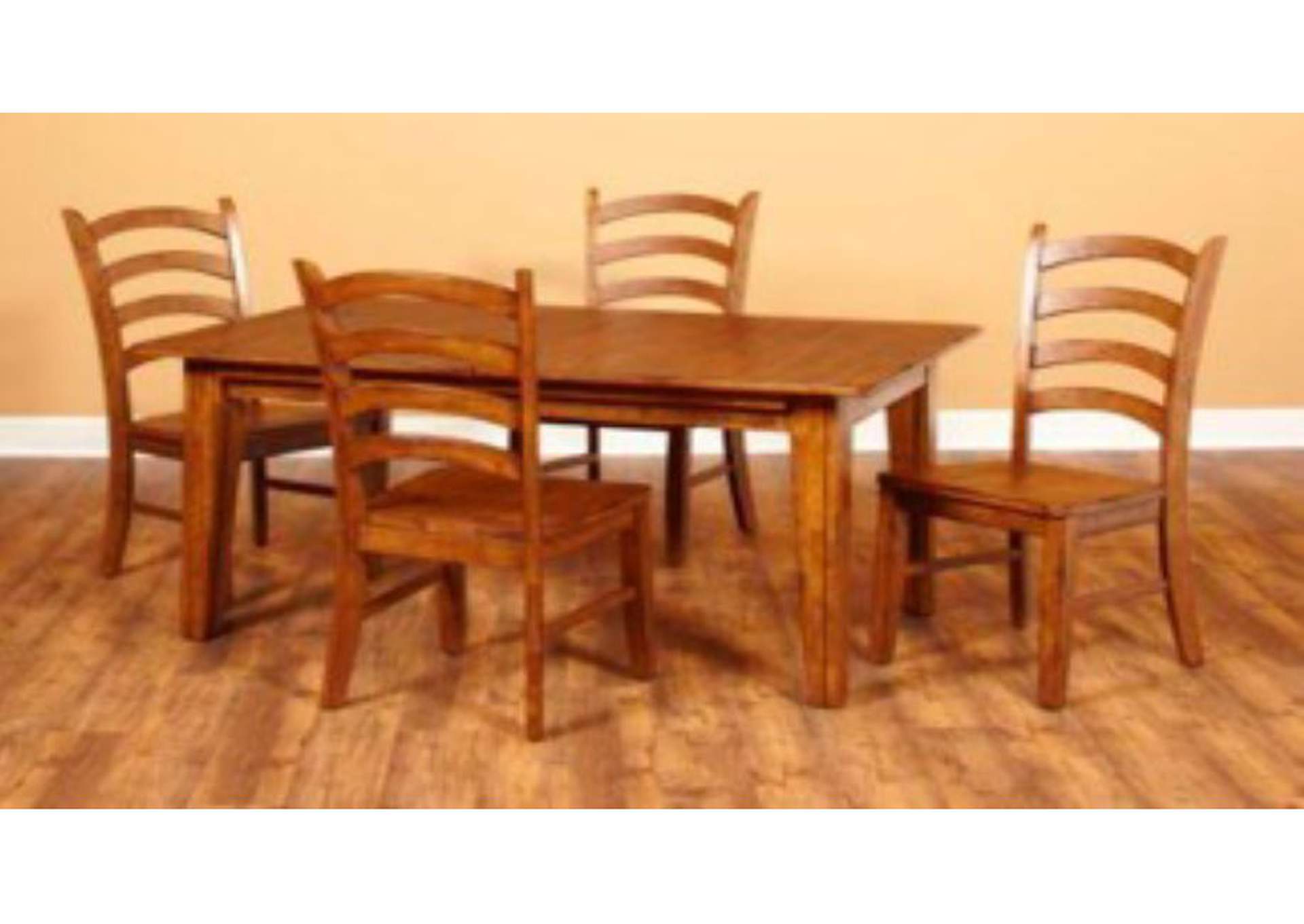 (D293-31T) Overland- Rectangular Dining Table Table w/ Leaves- Distressed Oak