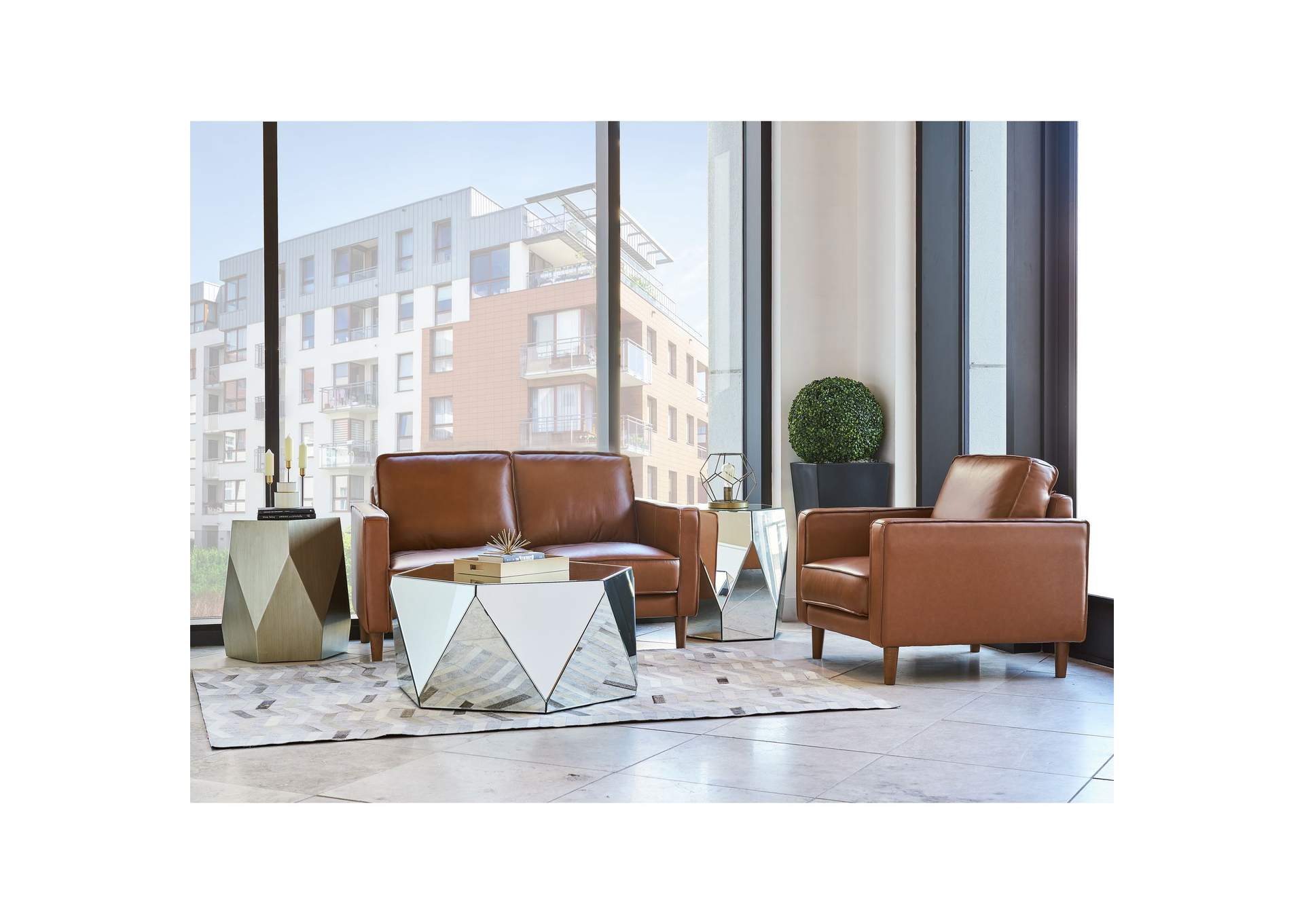 Pacer Loveseat In Fiero Tan Top Grain - Pvc image 1