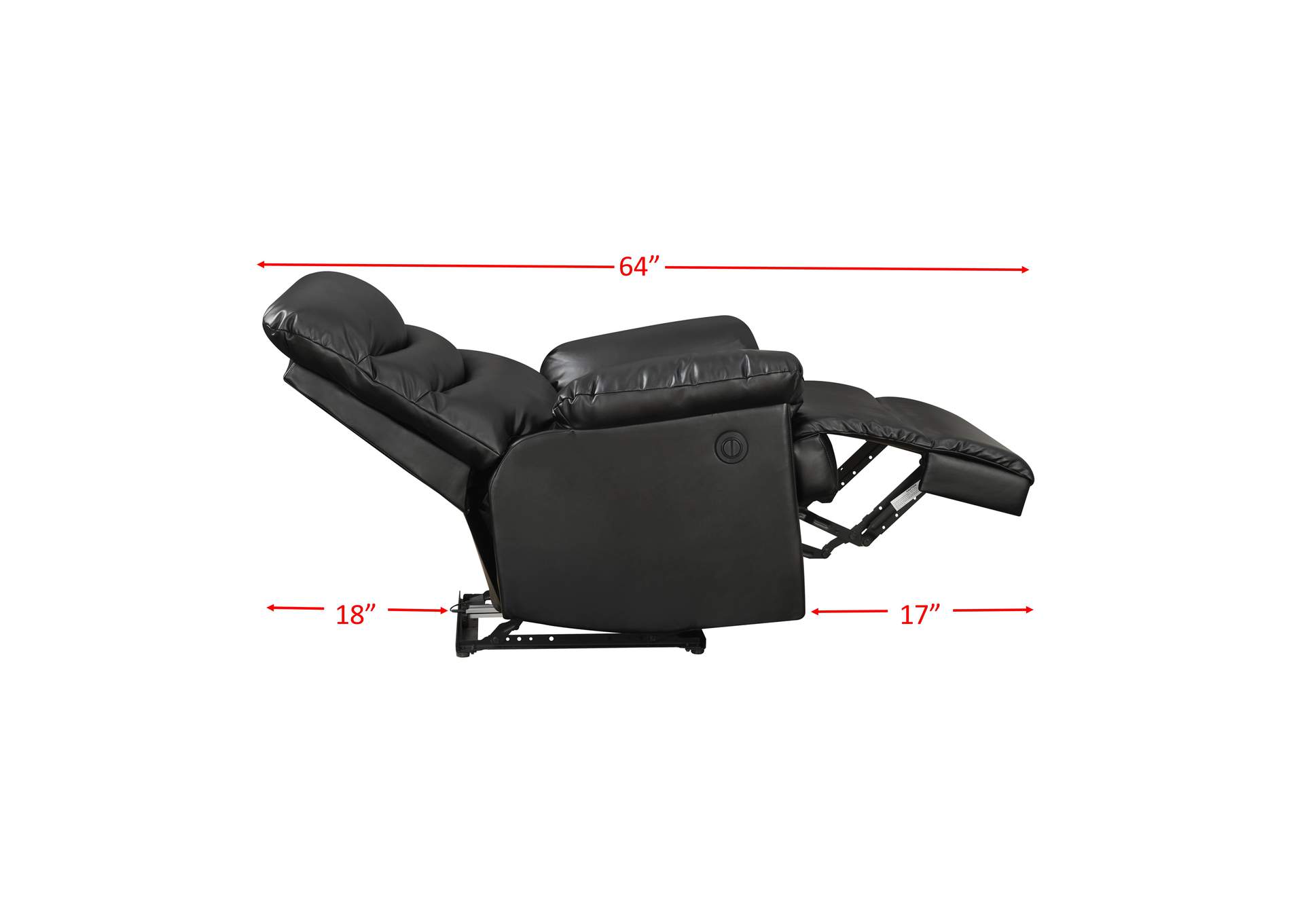 Palmdale 91491 Power Recliner Pu 05 Black A