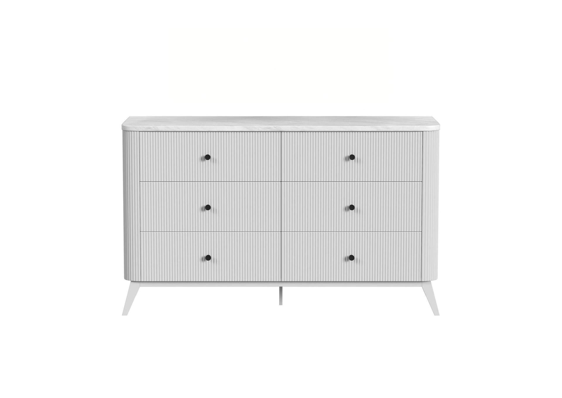 Panorama 6 - Drawer Dresser With Faux Marble Top In White image 4
