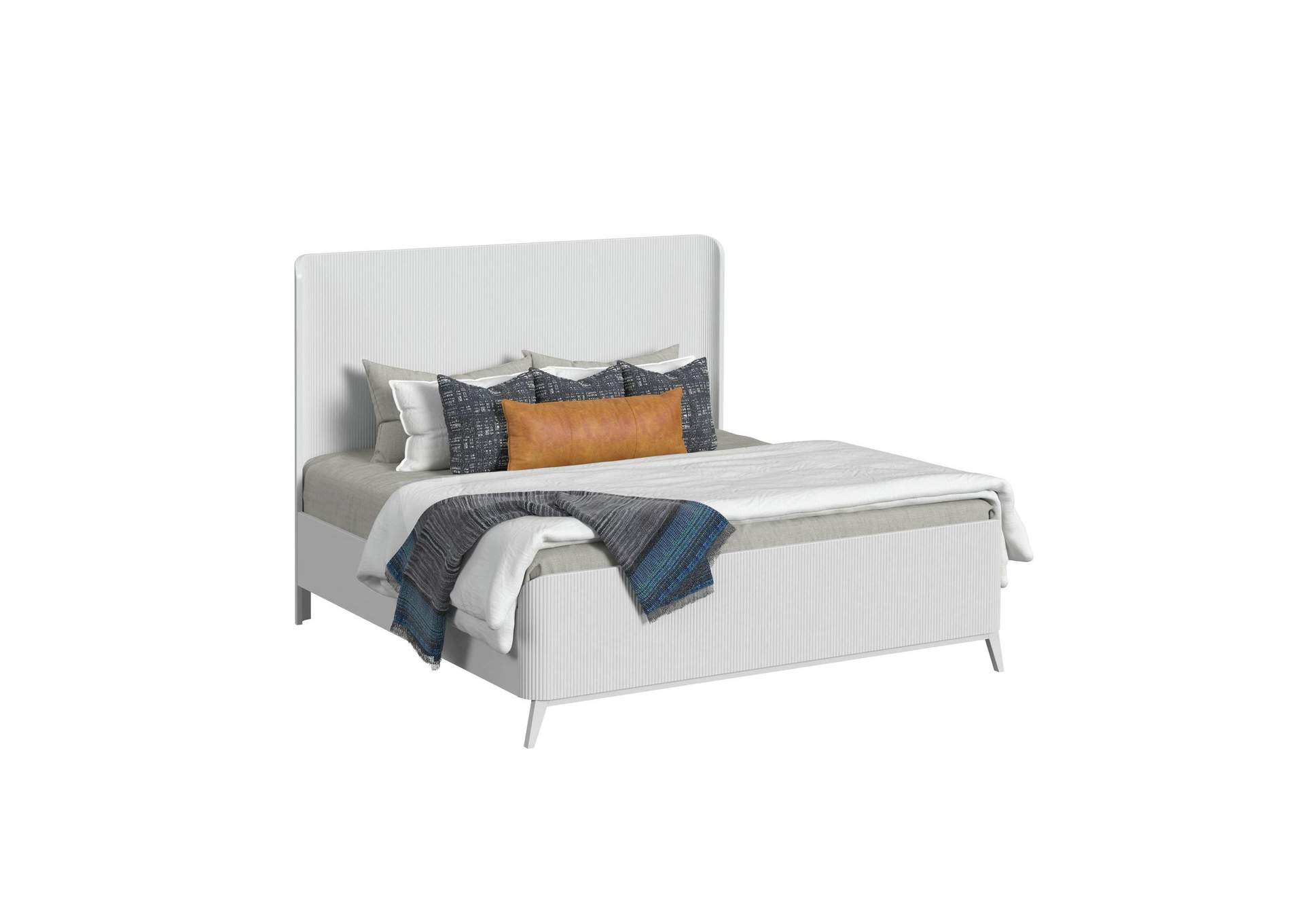Panorama King Wingback Bed In White image 3