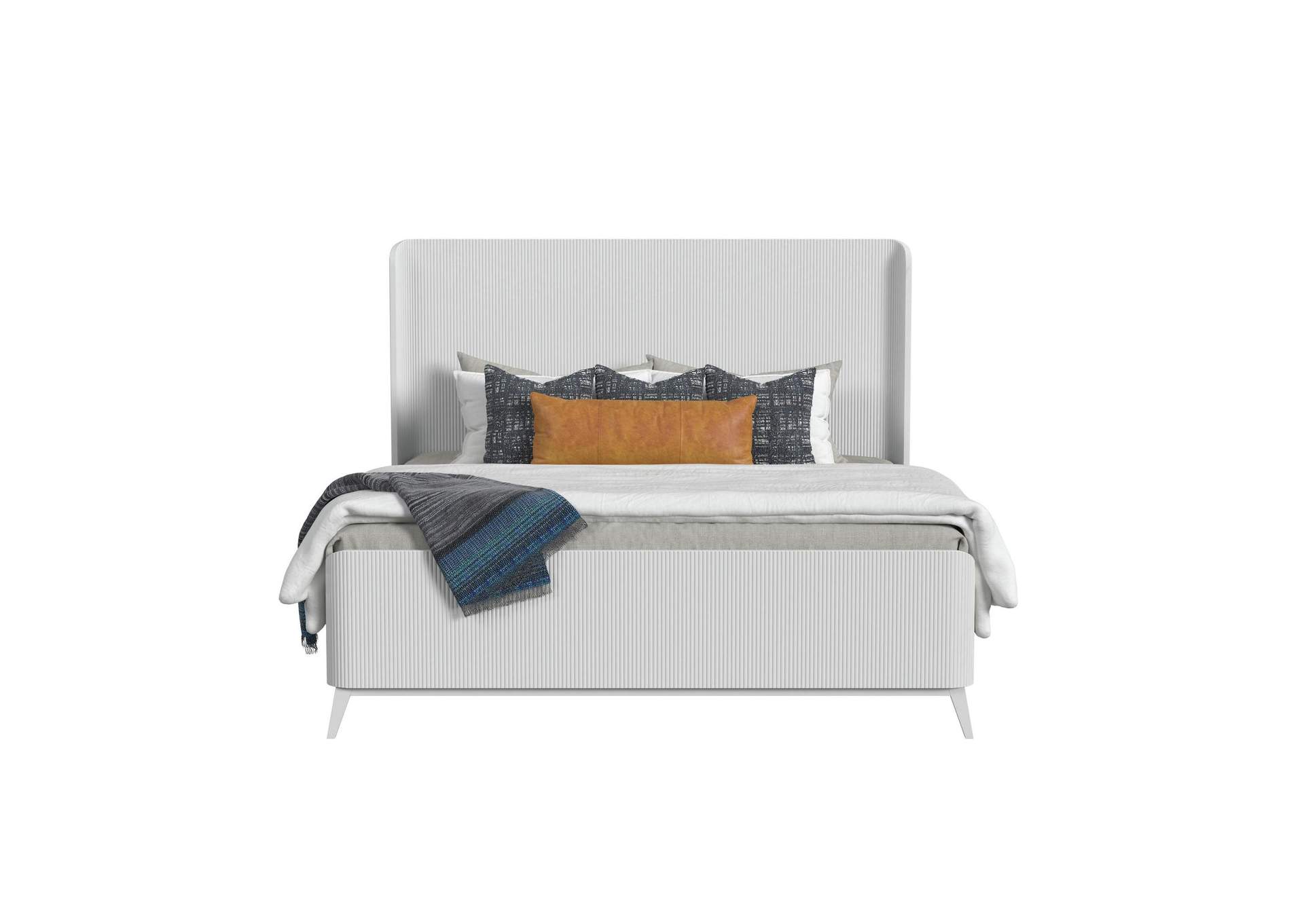 Panorama King Wingback Bed In White image 4