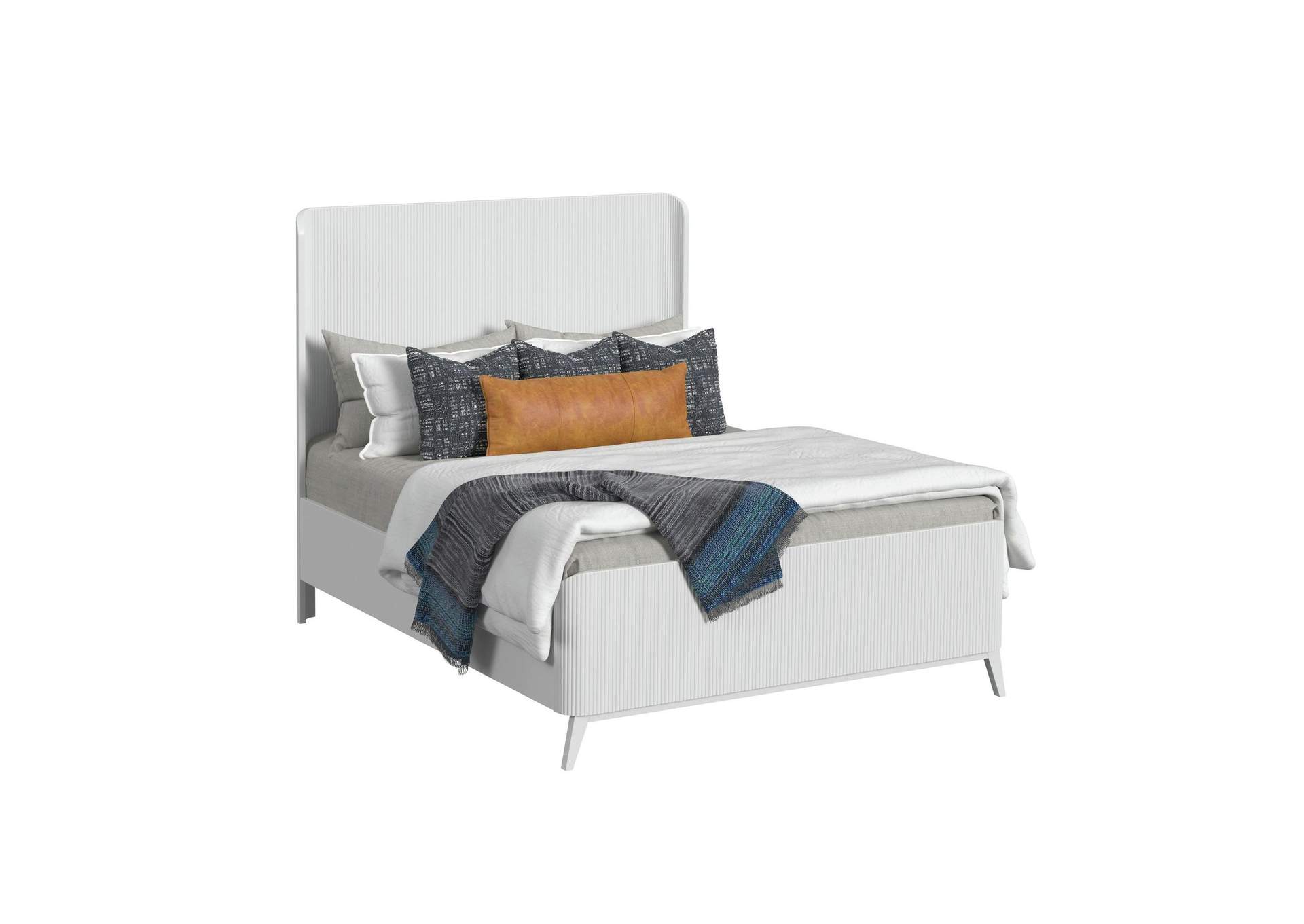 Panorama Queen Wingback Bed In White image 3