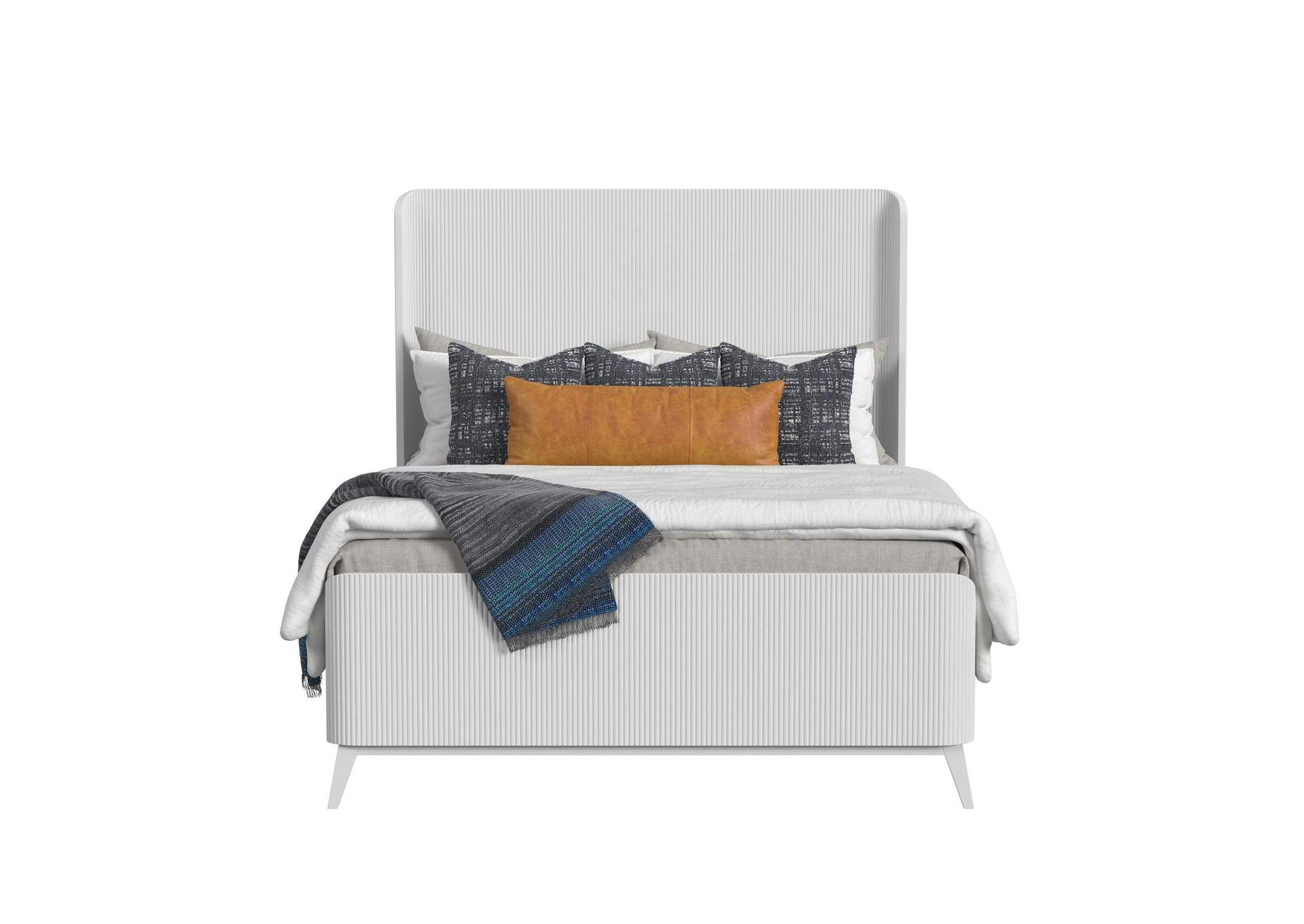 Panorama Queen Wingback Bed In White image 4