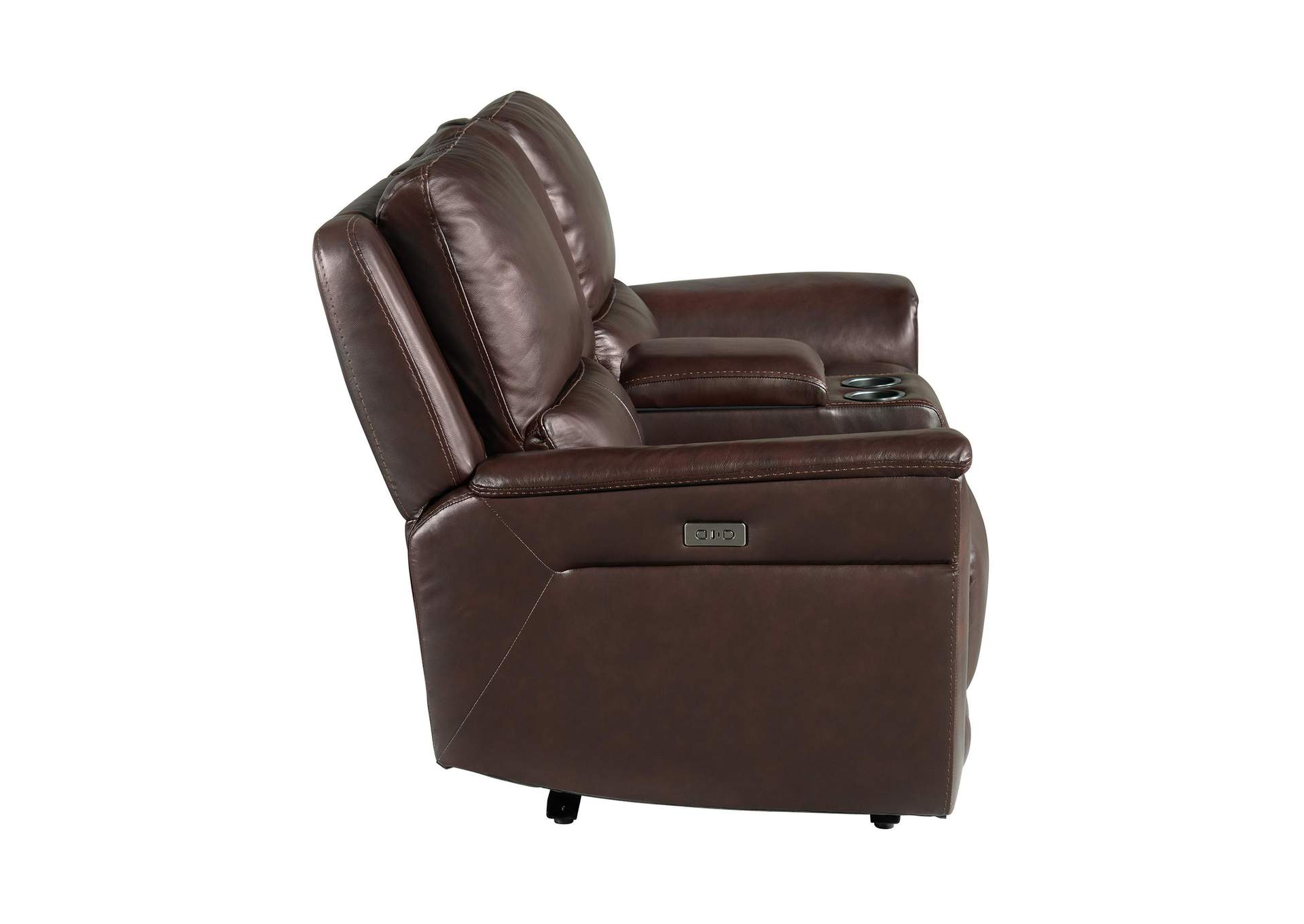 Pantera Power Motion Loveseat With Console In Palais Dark Brown image 10