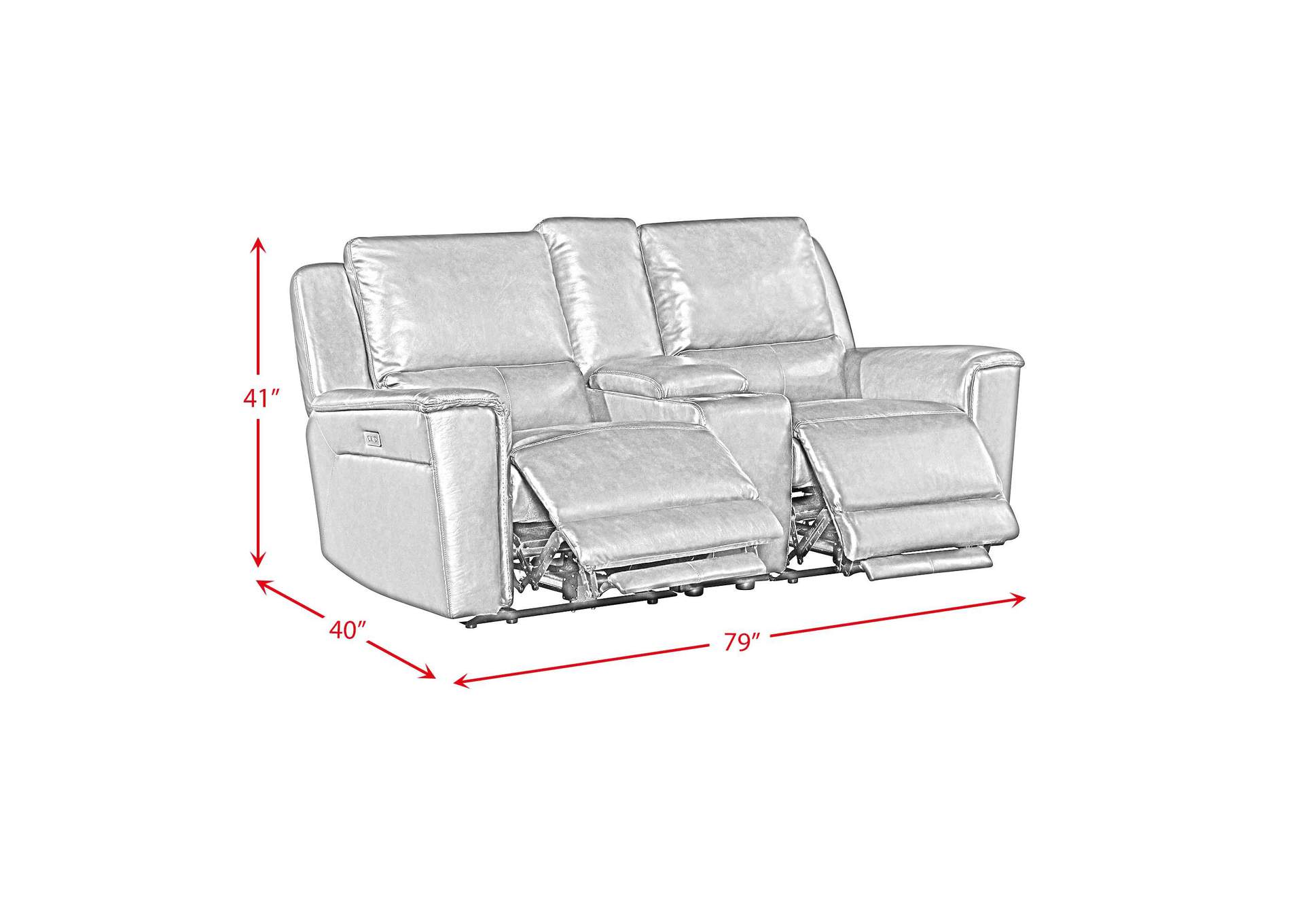 Pantera Power Motion Loveseat With Console In Palais Dark Brown image 8