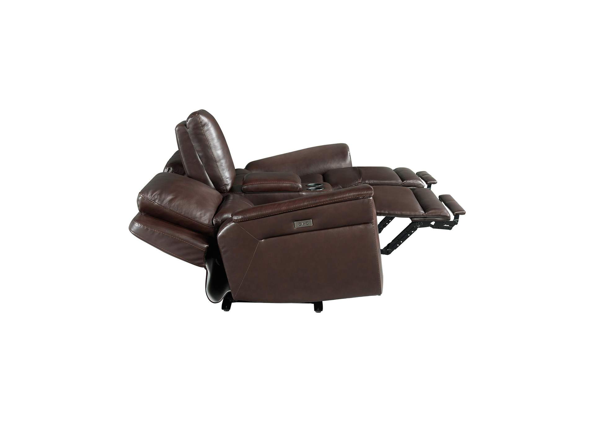 Pantera Power Motion Loveseat With Console In Palais Dark Brown image 12