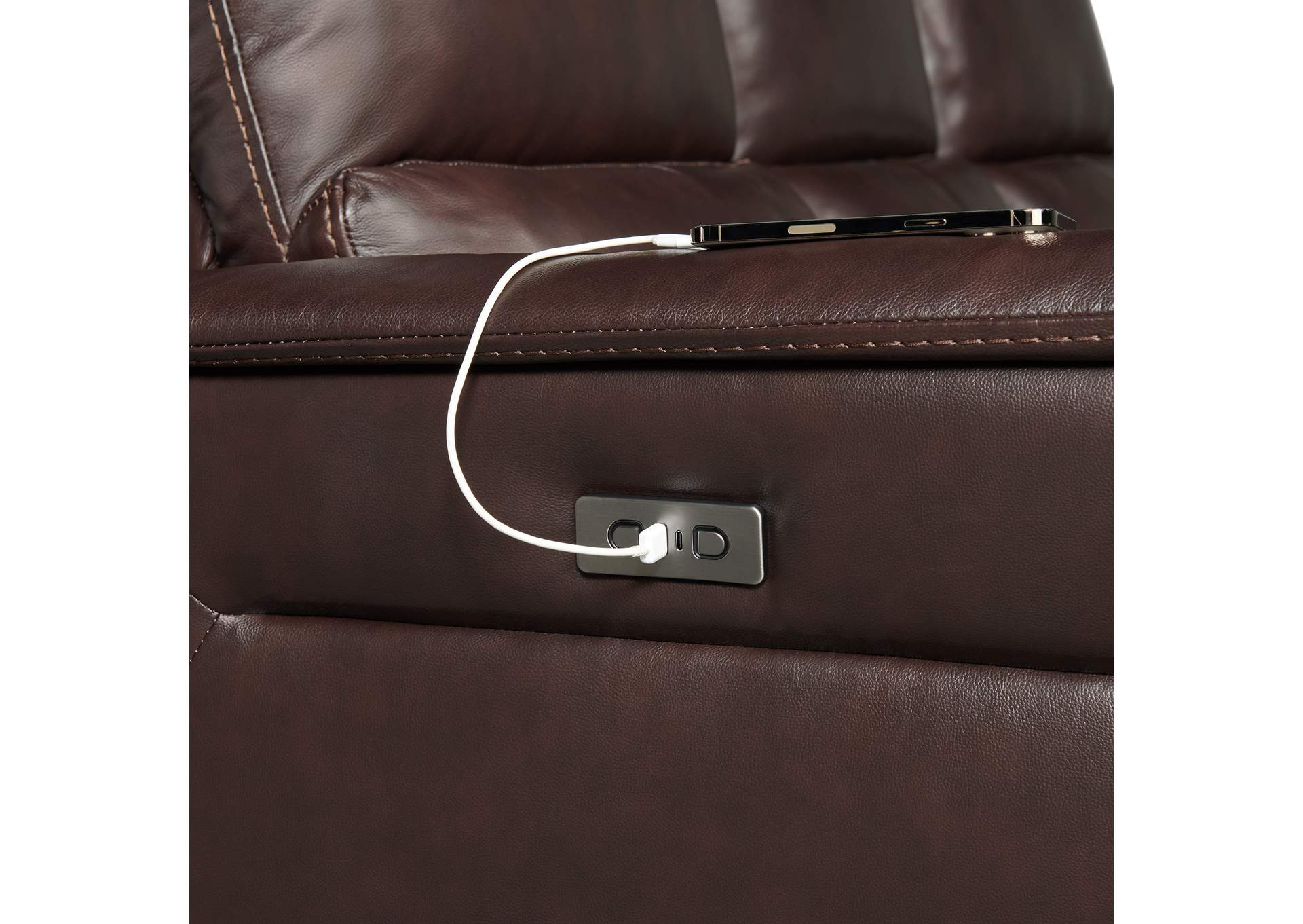 Pantera 2 Piece Living Room Set In Palais Dark Brown - Sofa Loveseat