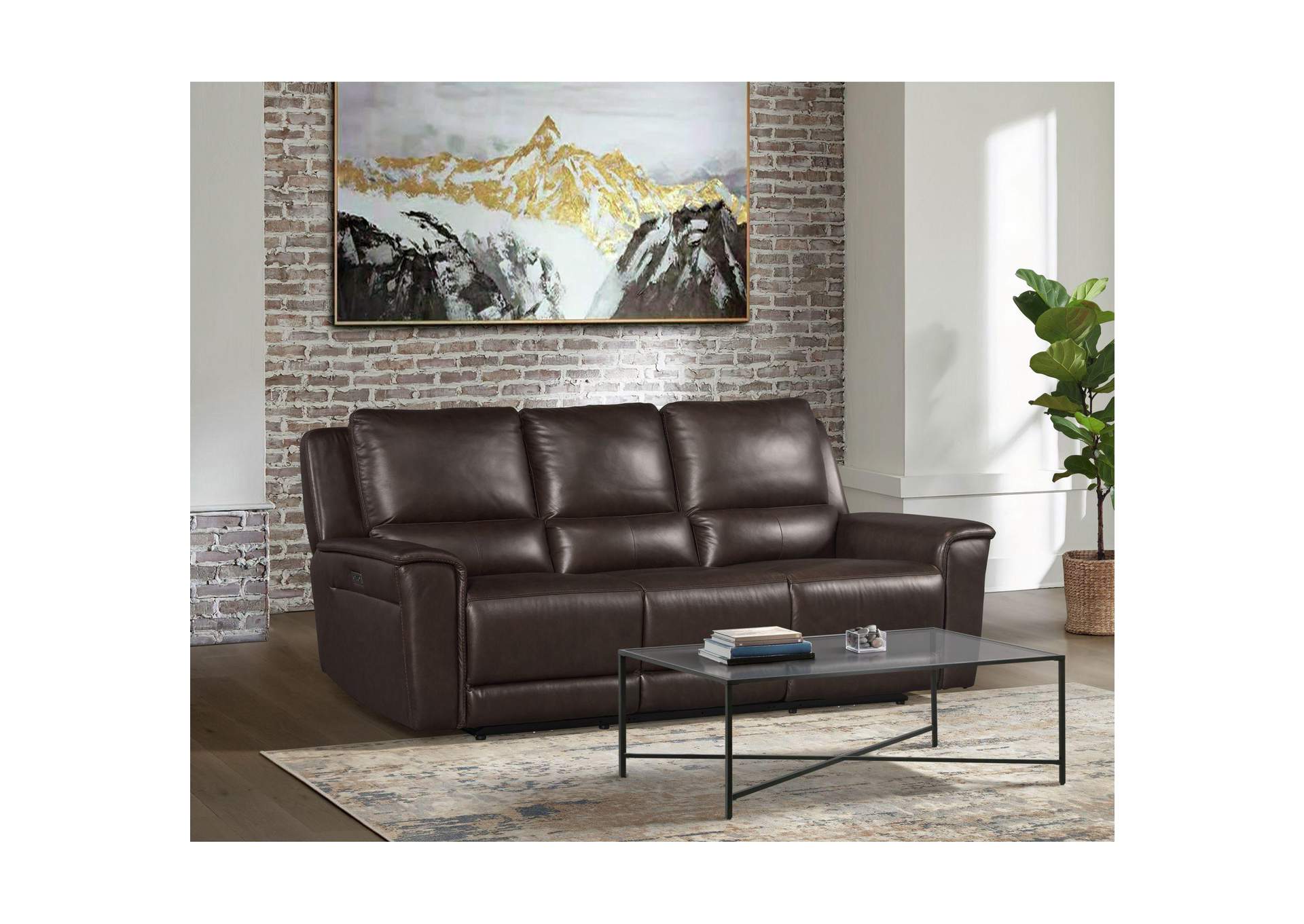 Pantera Power Motion Sofa In Palais Dark Brown image 1