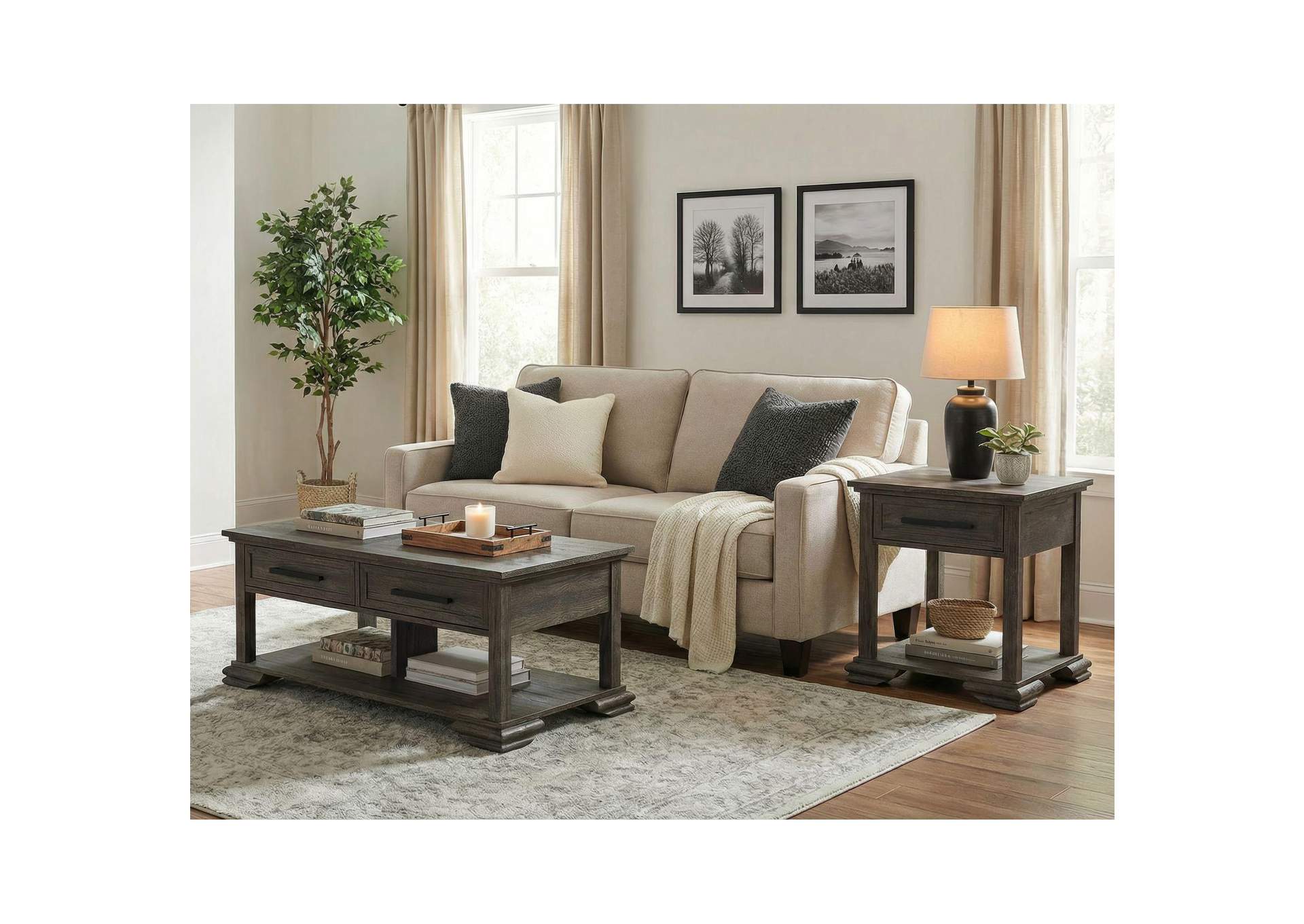 Park Ridge End Table In Charcoal image 1