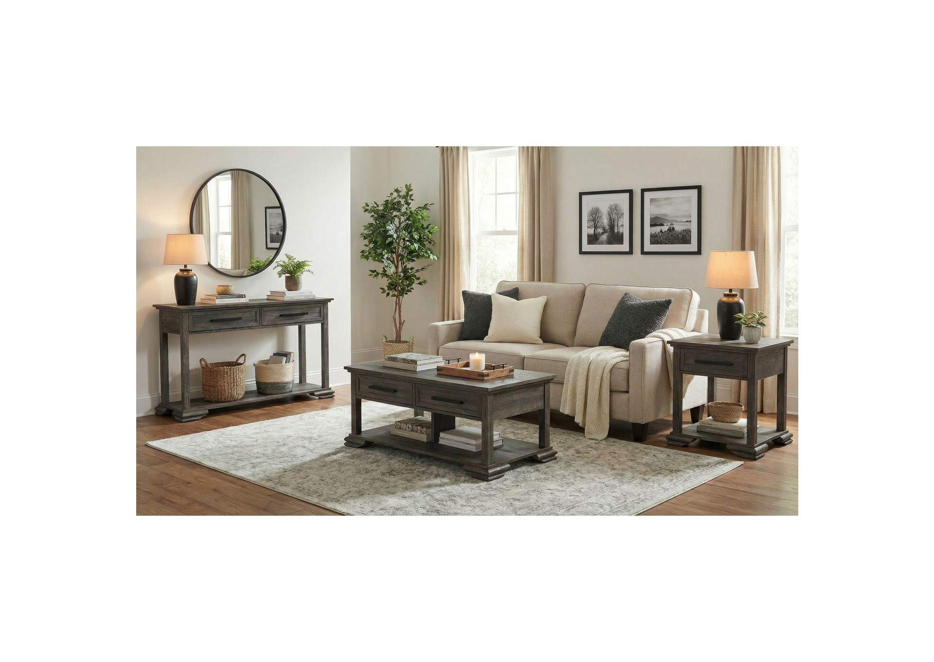 Park Ridge Sofa Table In Charcoal image 1