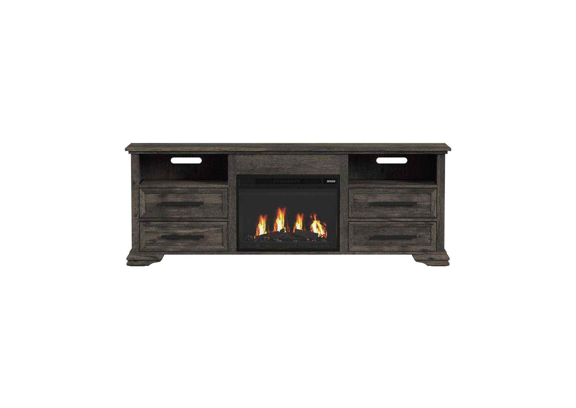 Park Ridge Kit - 71 TV Console With Fireplace Insert In Charcoal image 10