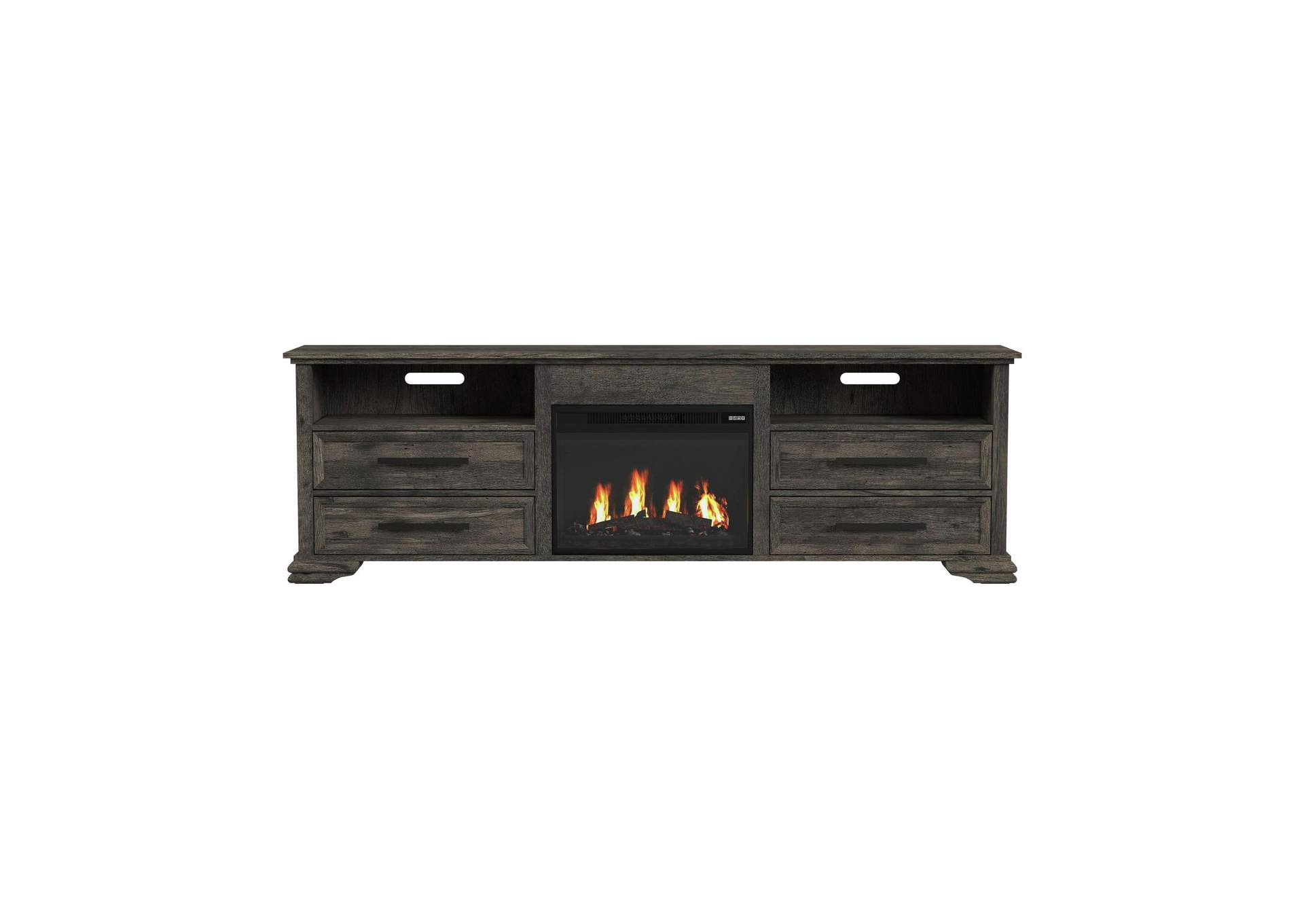 Park Ridge Kit - 82 TV Console With Fireplace Insert In Charcoal image 10