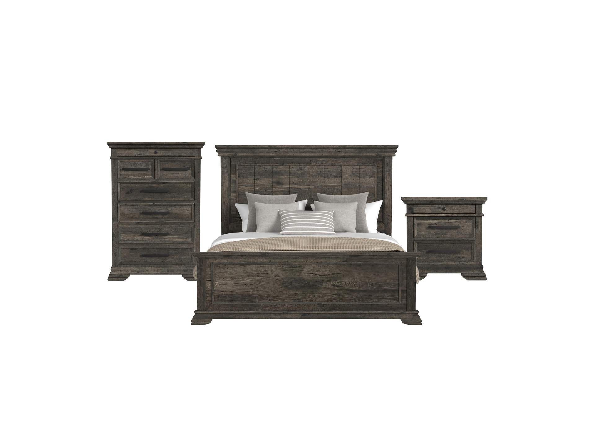 Park Ridge King Panel 3 Piece Bedroom Set In Charcoal image 6