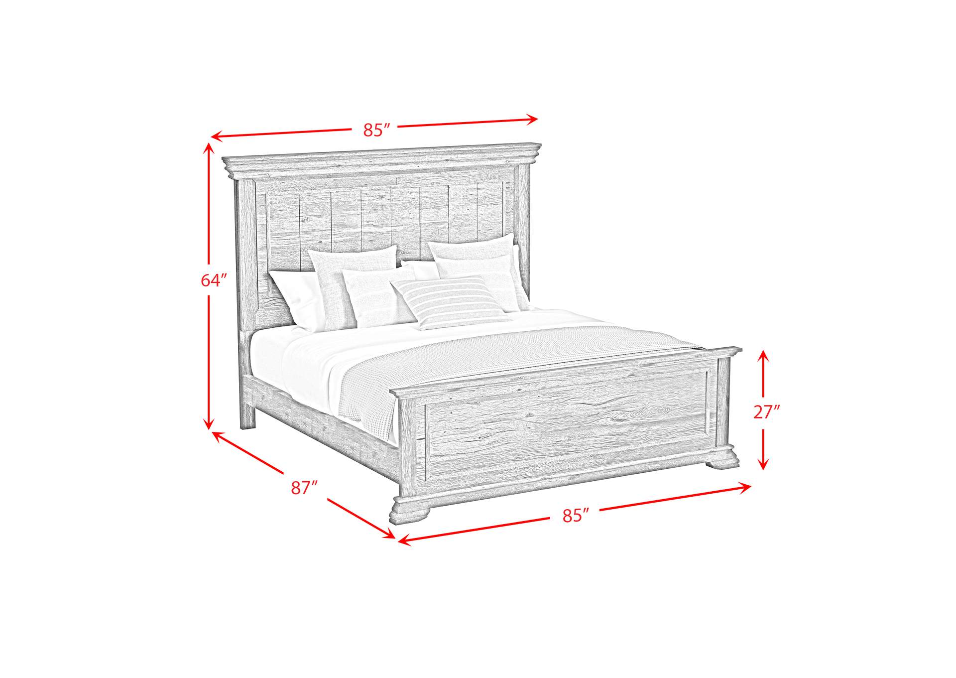 Park Ridge King Panel 3 Piece Bedroom Set In Charcoal image 13