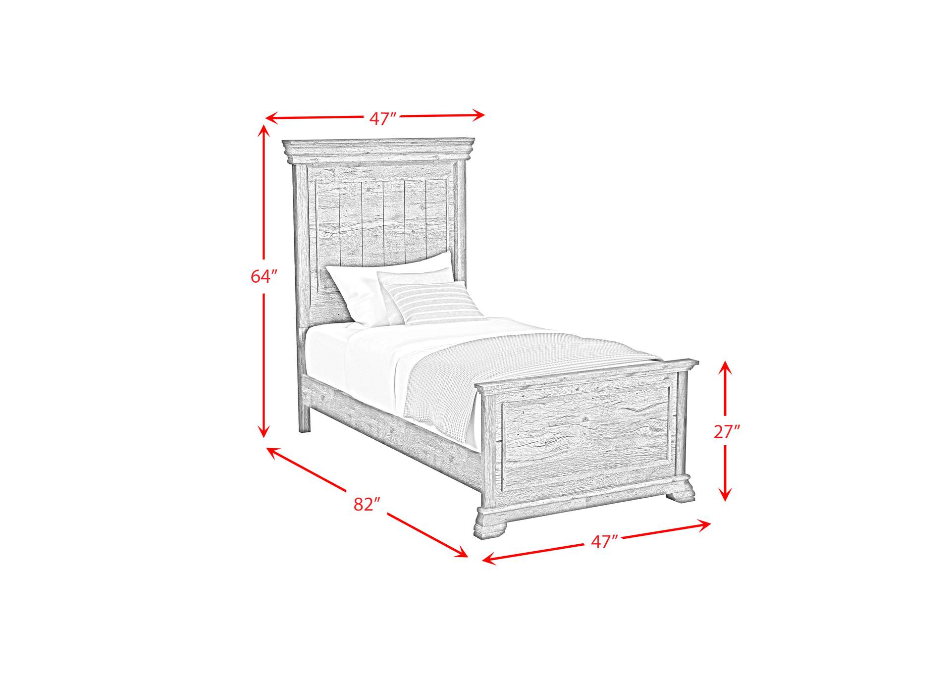 Park Ridge Twin Panel Bed In Charcoal image 8