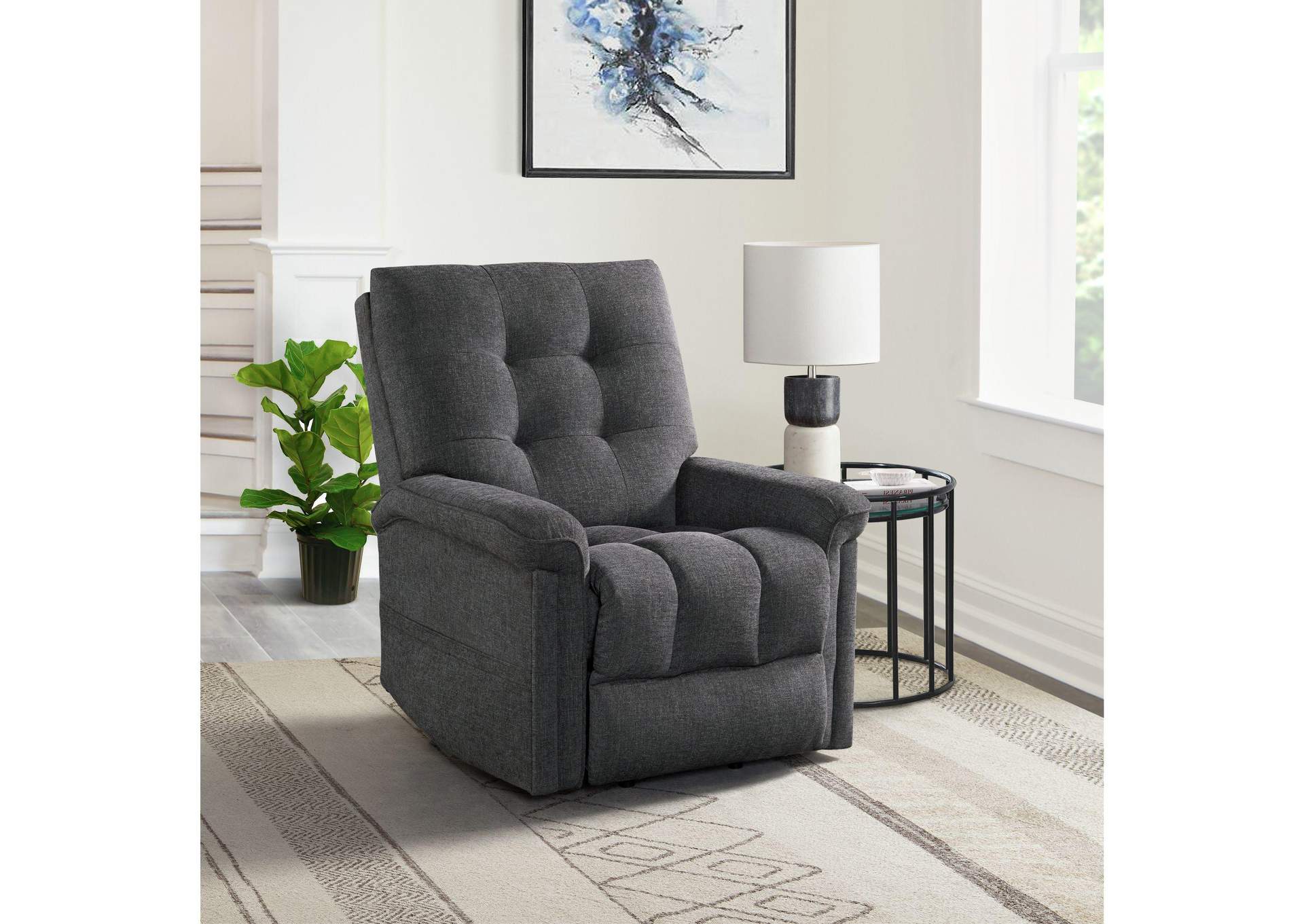 Pecos Power Motion Lift Chair In Ribbit Charcoal Ww image 1