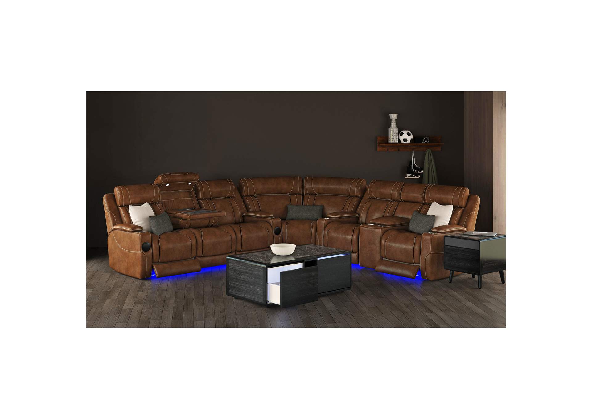 Halo Square Smart End Table In Black image 1