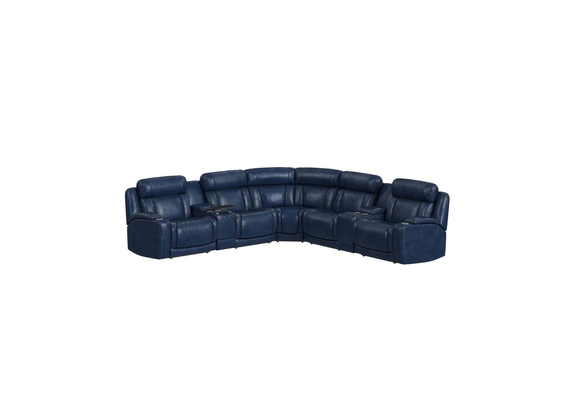 Phantom Right Hand Facingpower Motion Recliner With Power Headrest In Leather Gel Navy image 3