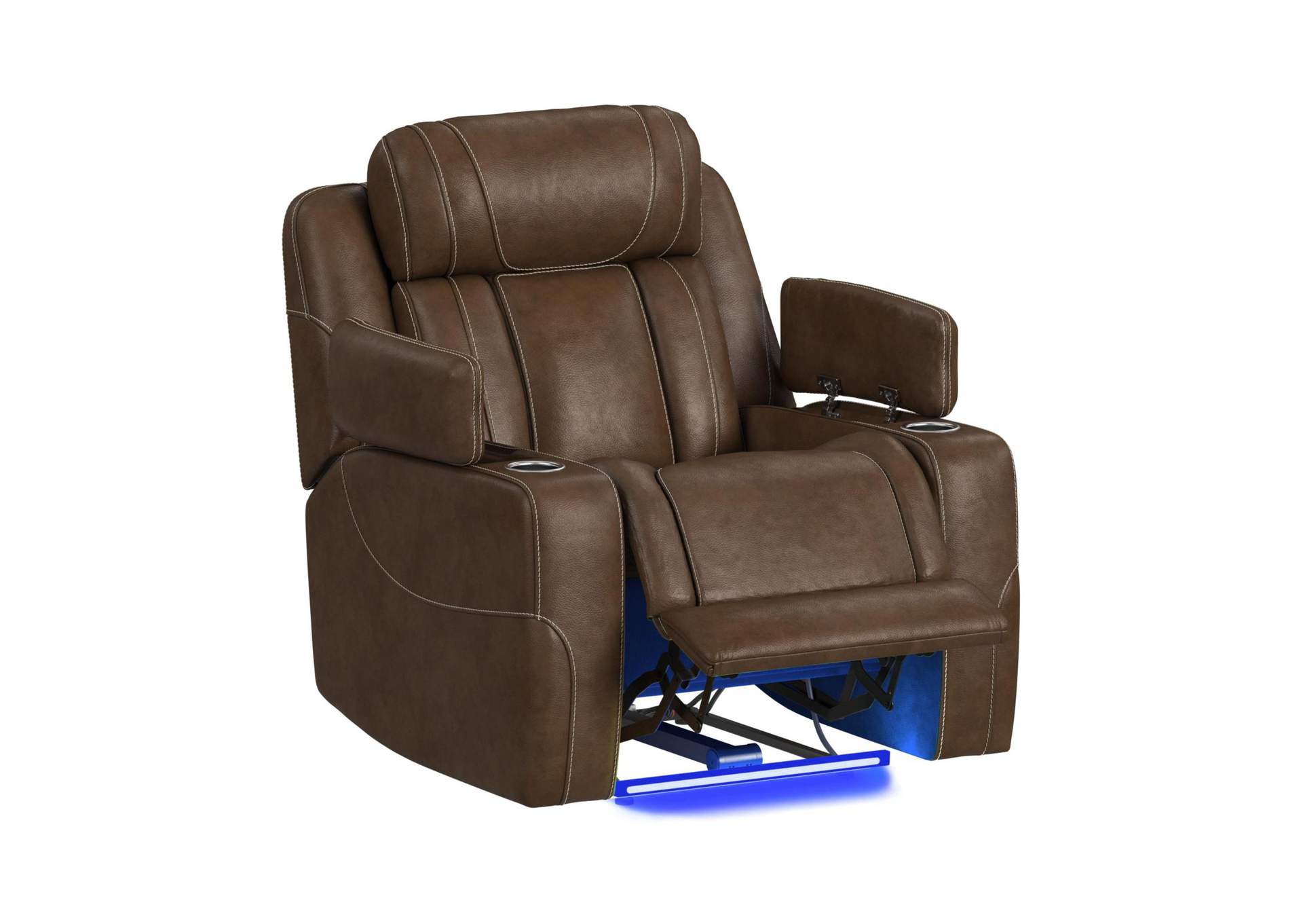 Phantom P3 Recliner With 7 Color Ledin Leather Gel Umber image 3