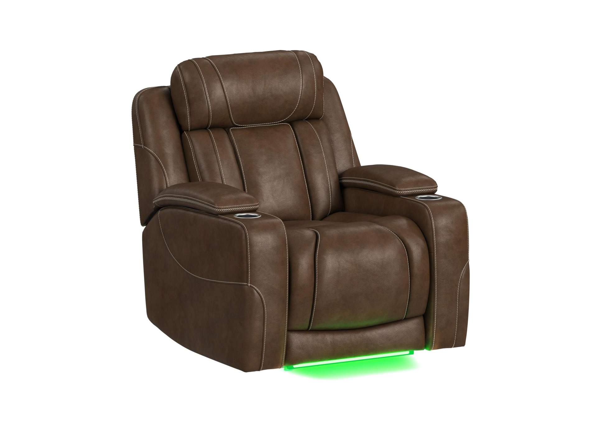Phantom P3 Recliner With 7 Color Ledin Leather Gel Umber image 11