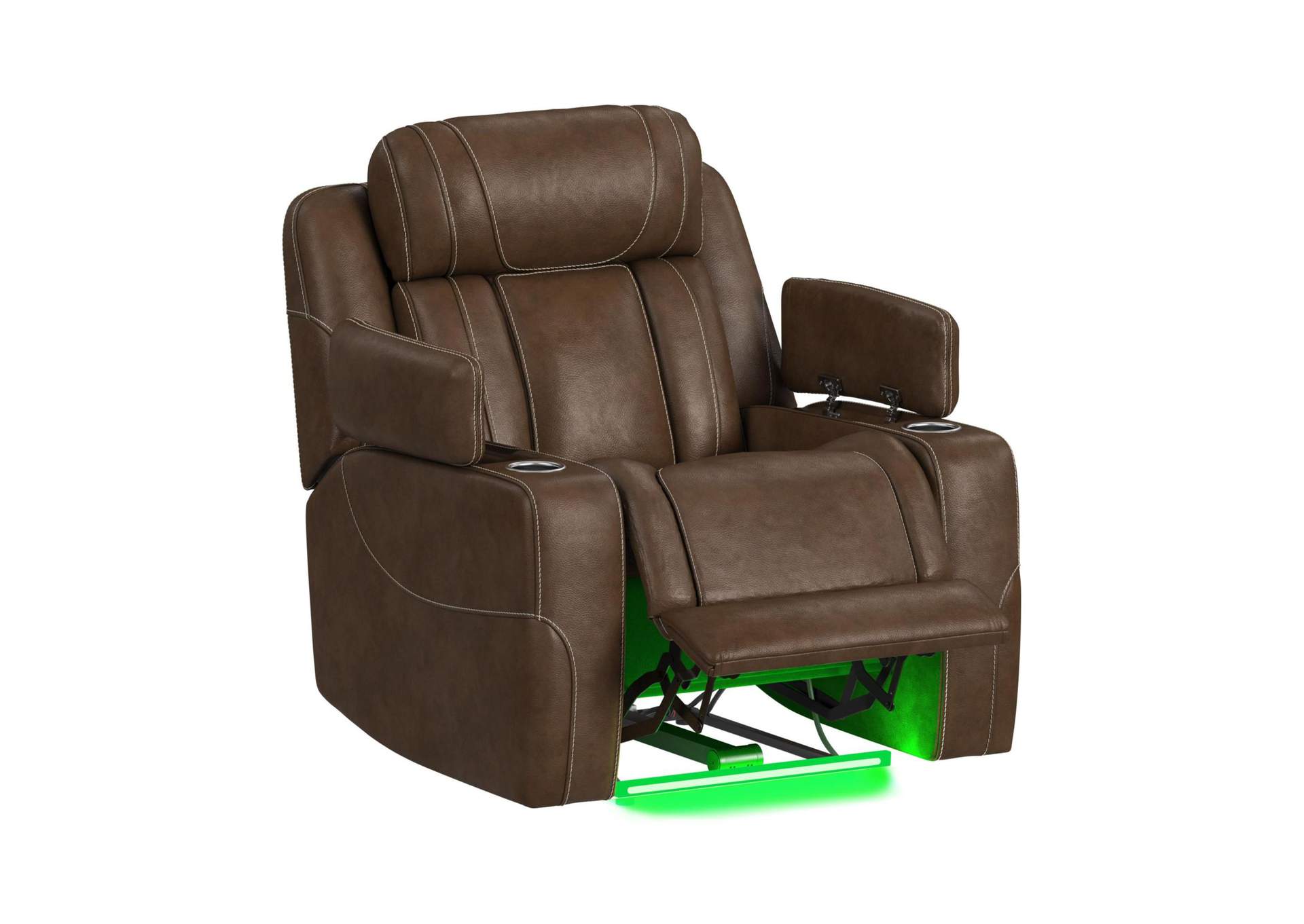 Phantom P3 Recliner With 7 Color Ledin Leather Gel Umber image 10