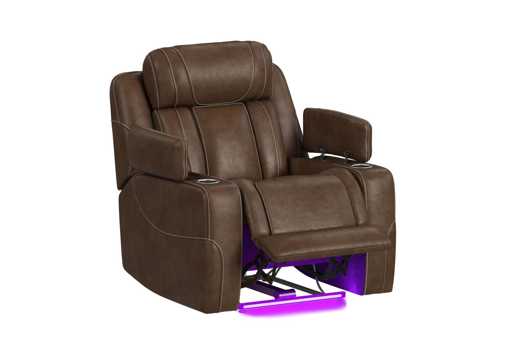 Phantom P3 Recliner With 7 Color Ledin Leather Gel Umber image 6