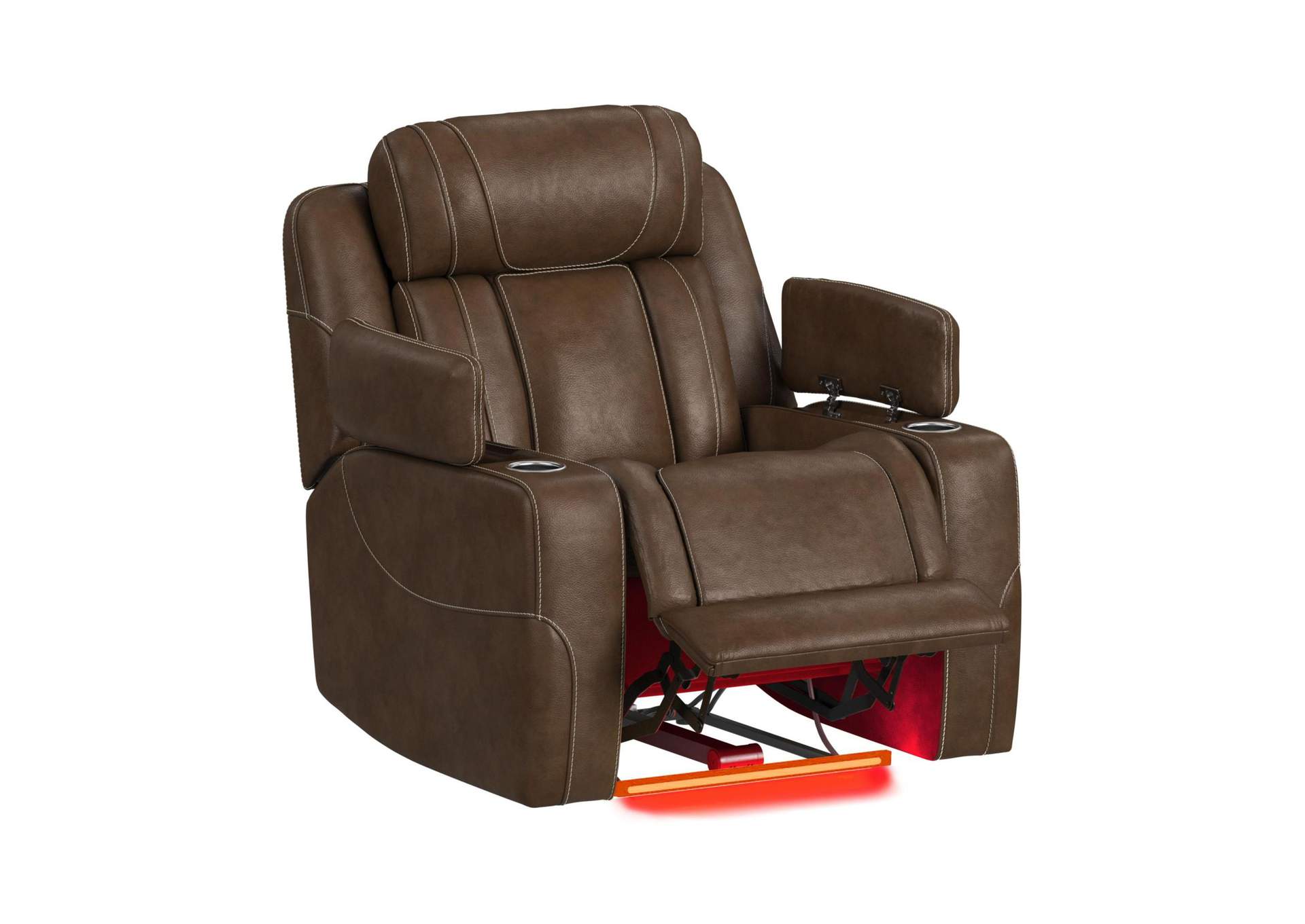 Phantom P3 Recliner With 7 Color Ledin Leather Gel Umber image 4