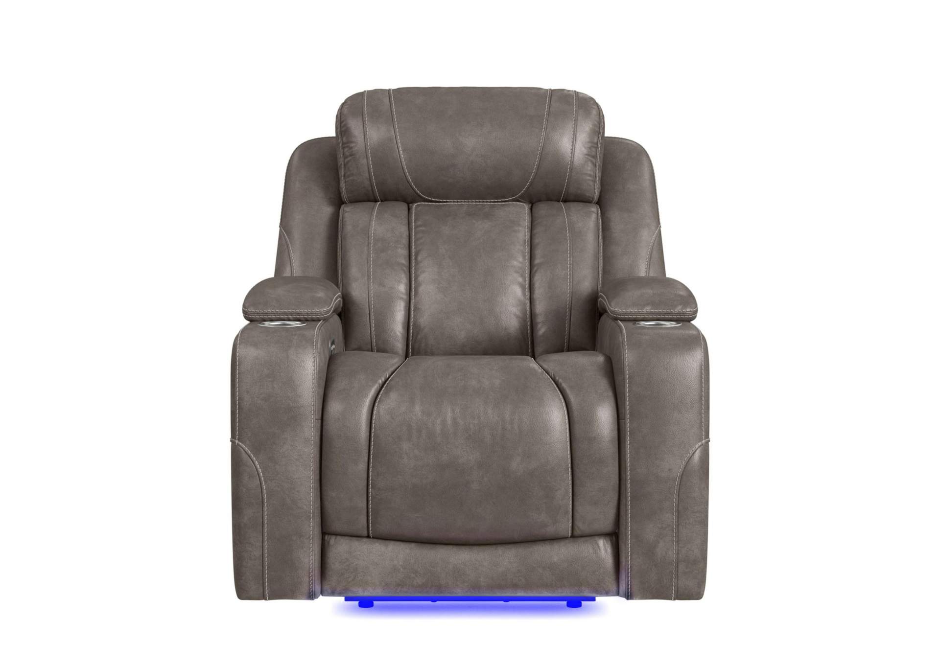 Phantom P3 Recliner With Led In Leather Gel Grey image 5