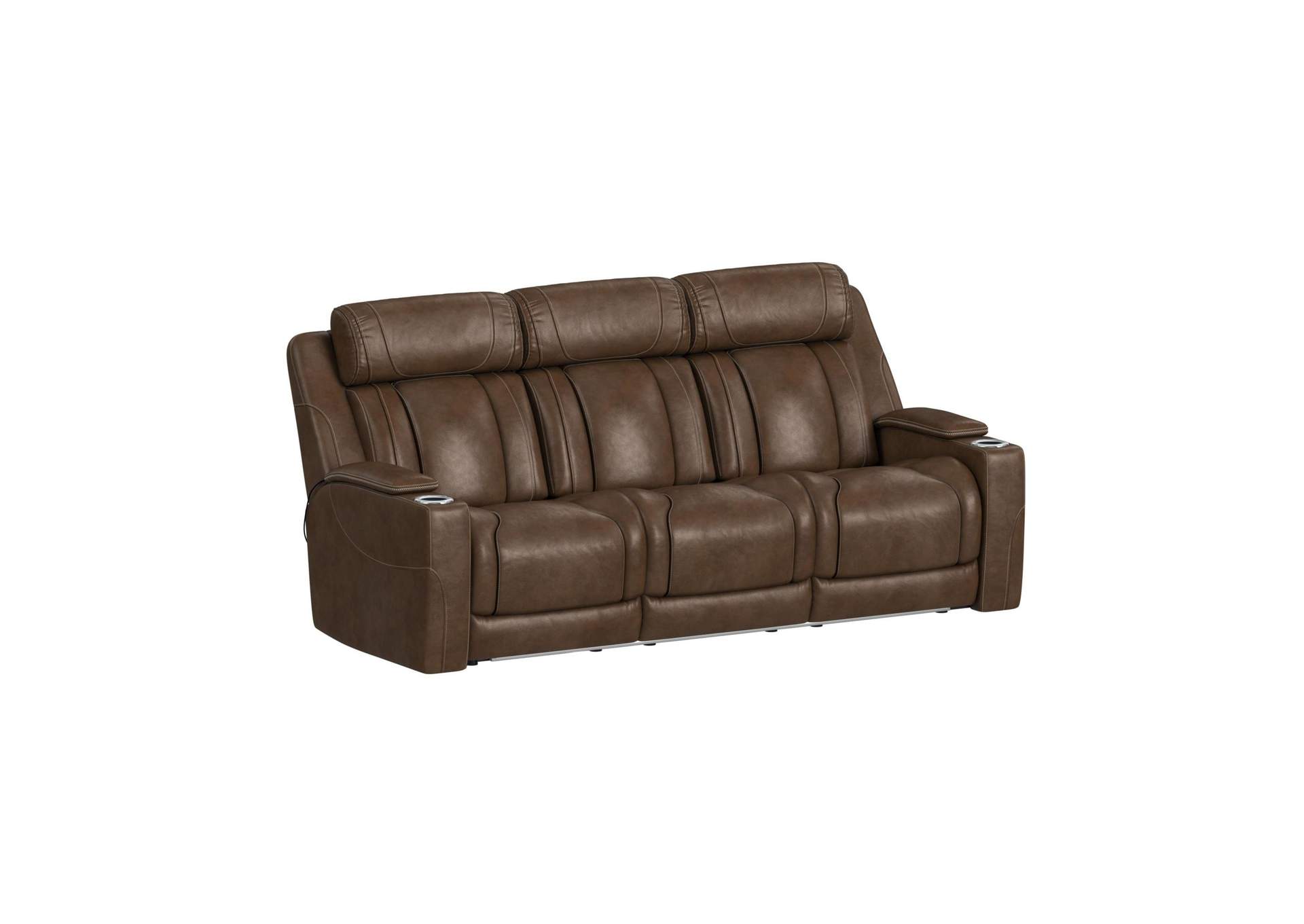Phantom P3 Sofa With 30 Table Reading Light Heat Massage 7 Color Led And Speaker In Leather Gel Umber image 18