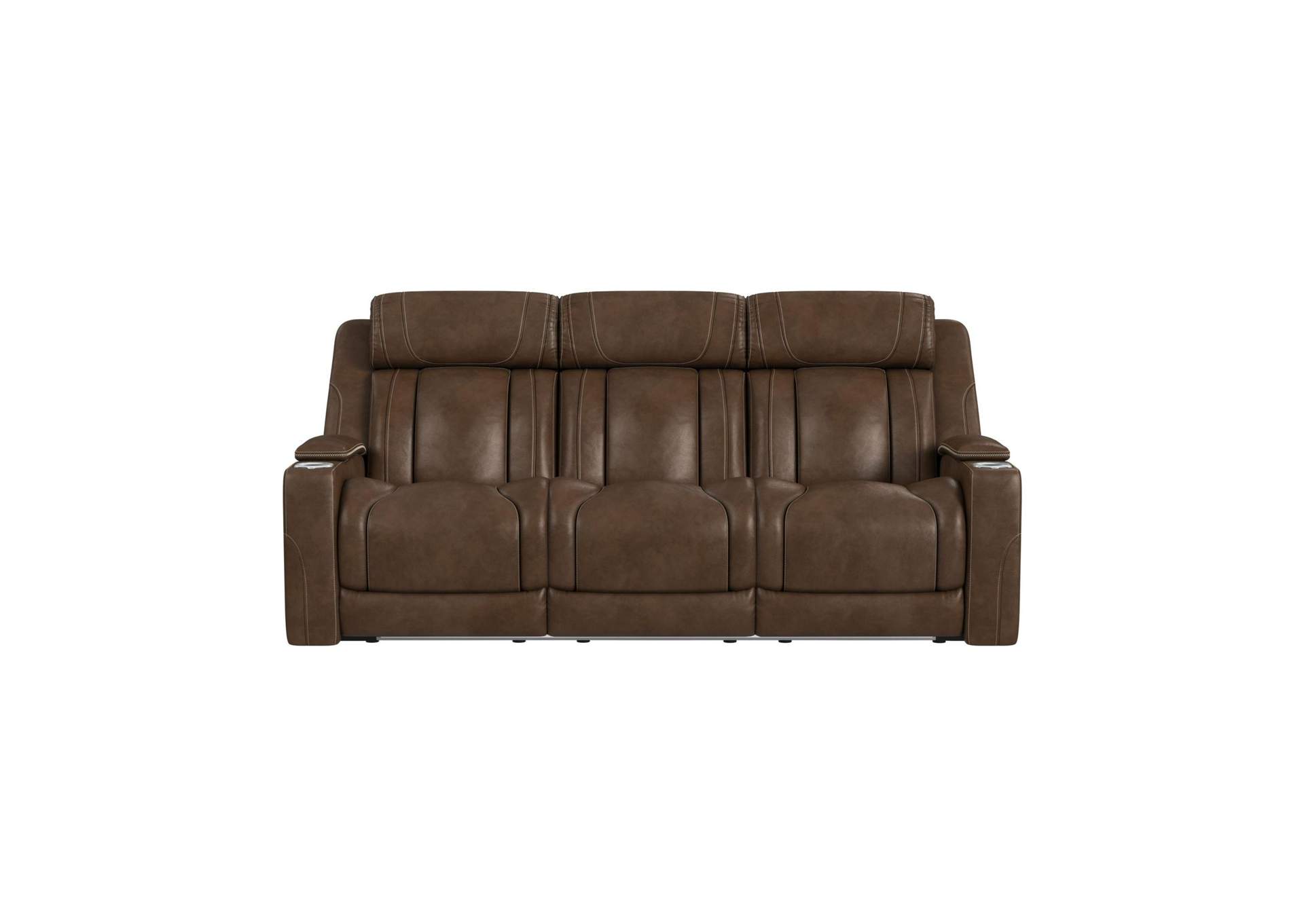 Phantom P3 Sofa With 30 Table Reading Light Heat Massage 7 Color Led And Speaker In Leather Gel Umber image 17