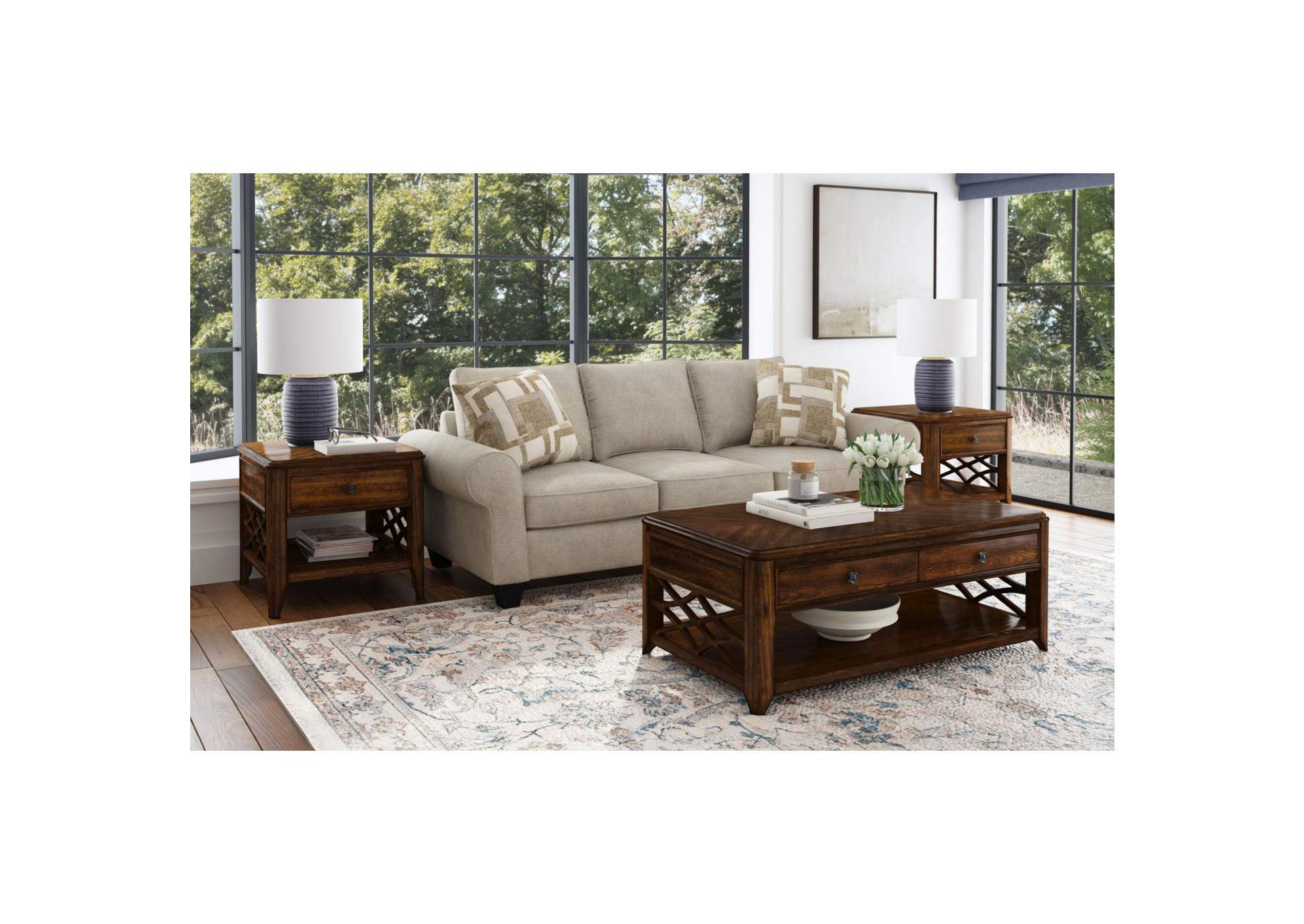 Phillipe End Table In Cherry image 1