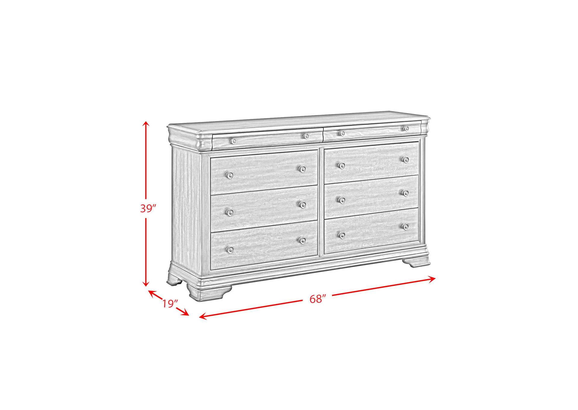 Phillipe 8 - Drawer Dresser In Cherry image 5