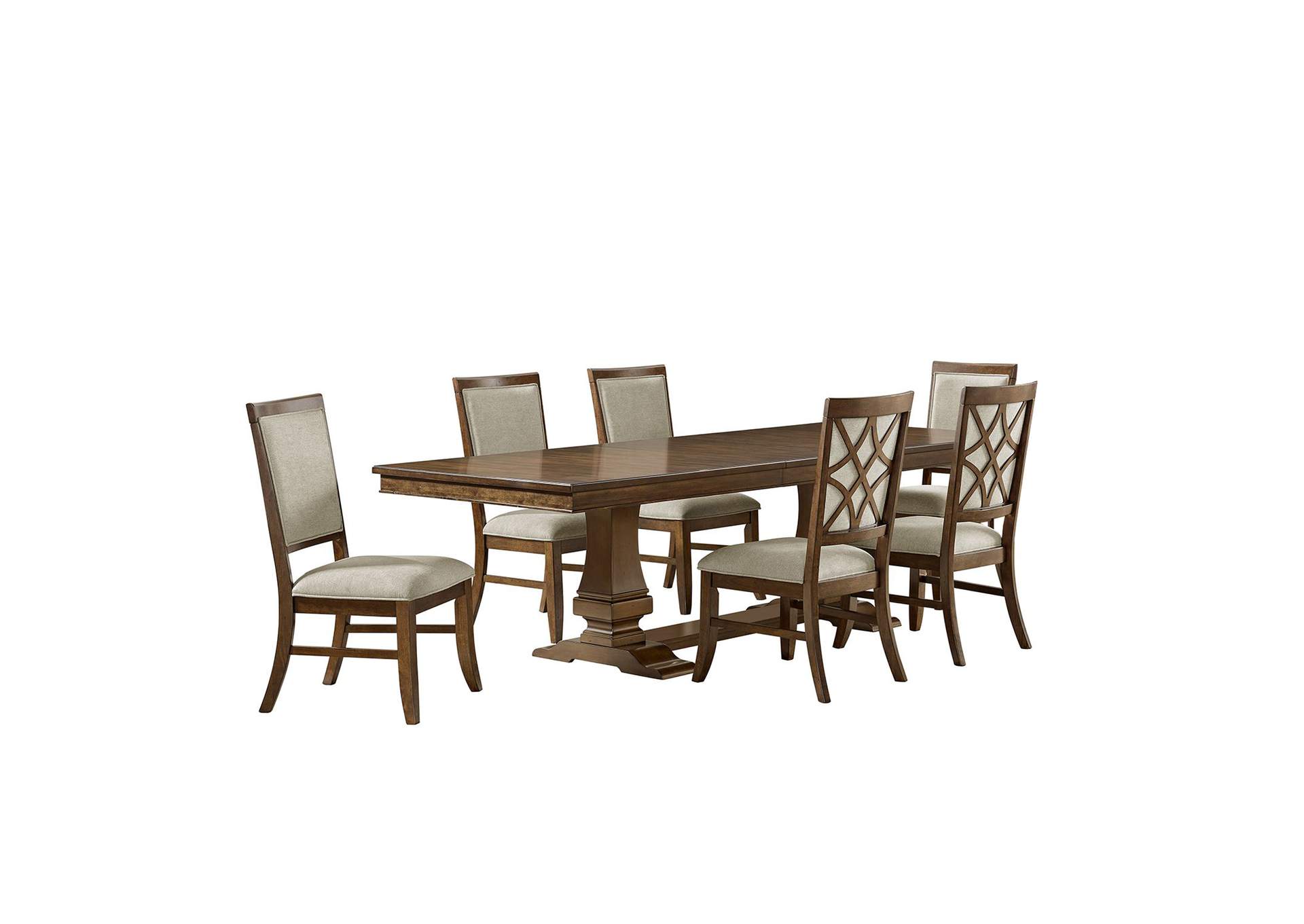 Phillipe 7 Piece Standard Height Dining Set In Cherry - Table And Six Chairs image 5