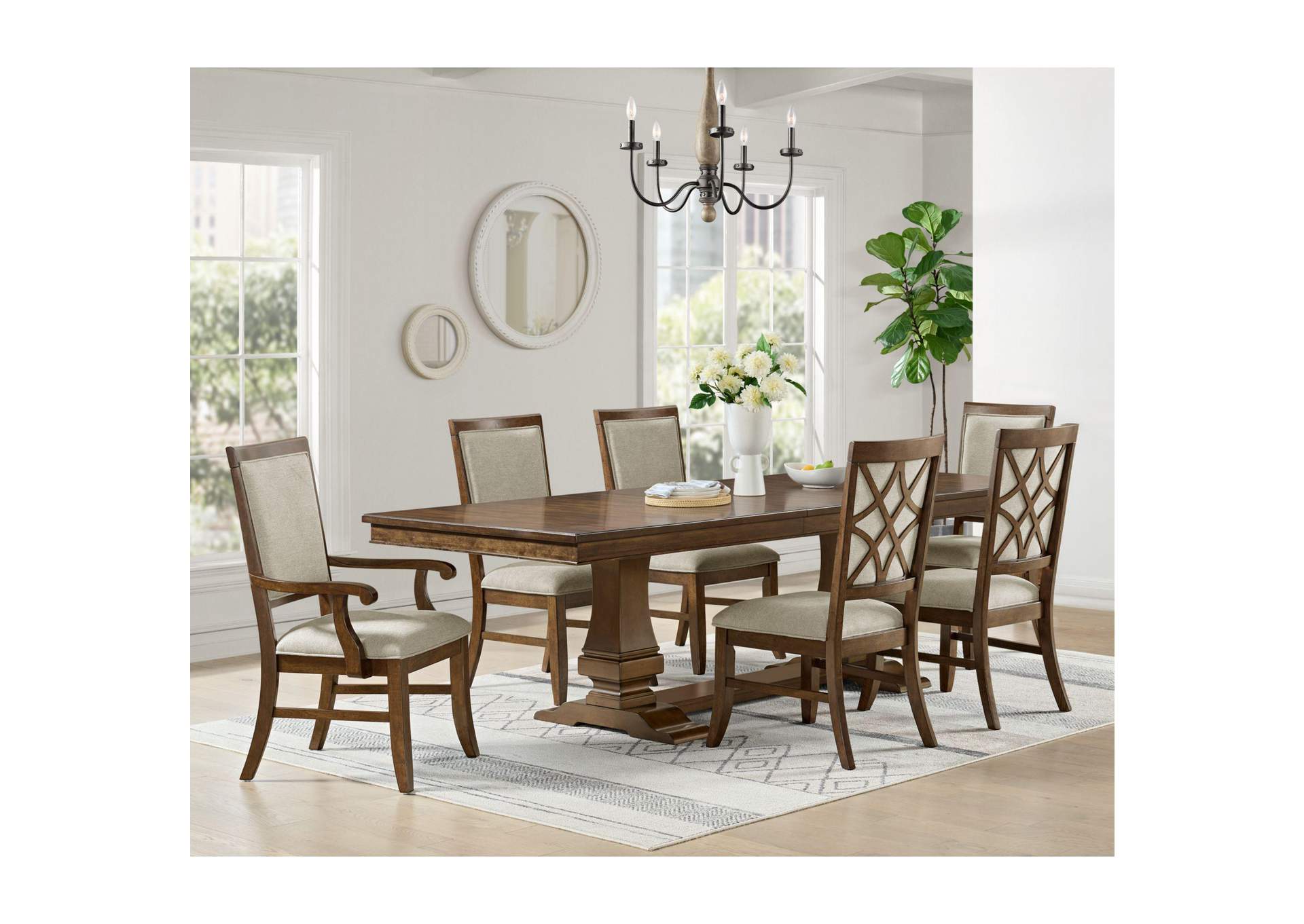 Phillipe Dining Table With With 18 Leaf In Cherry image 1
