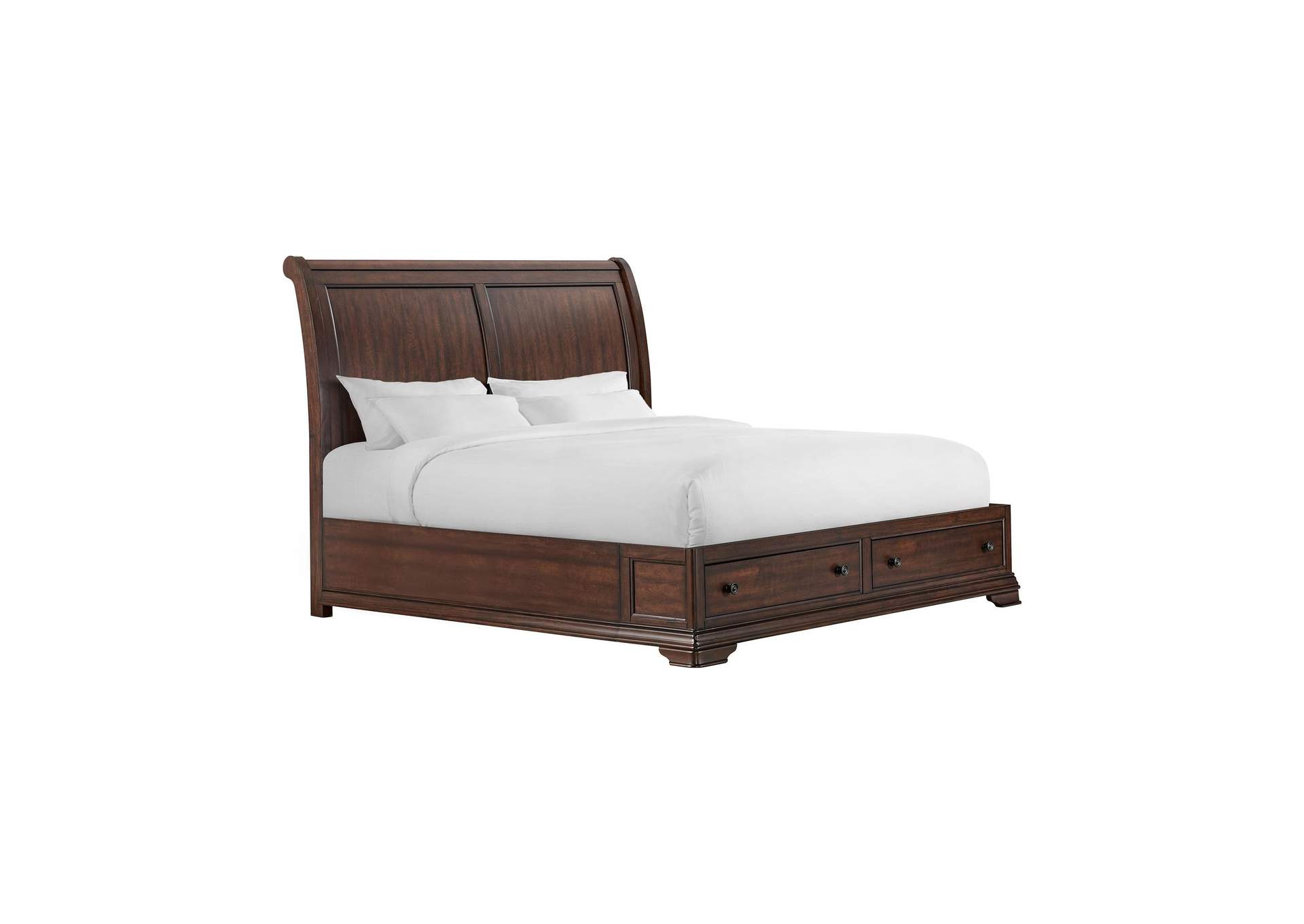 Phillipe King Bed With Footboard Storage In Cherry image 3