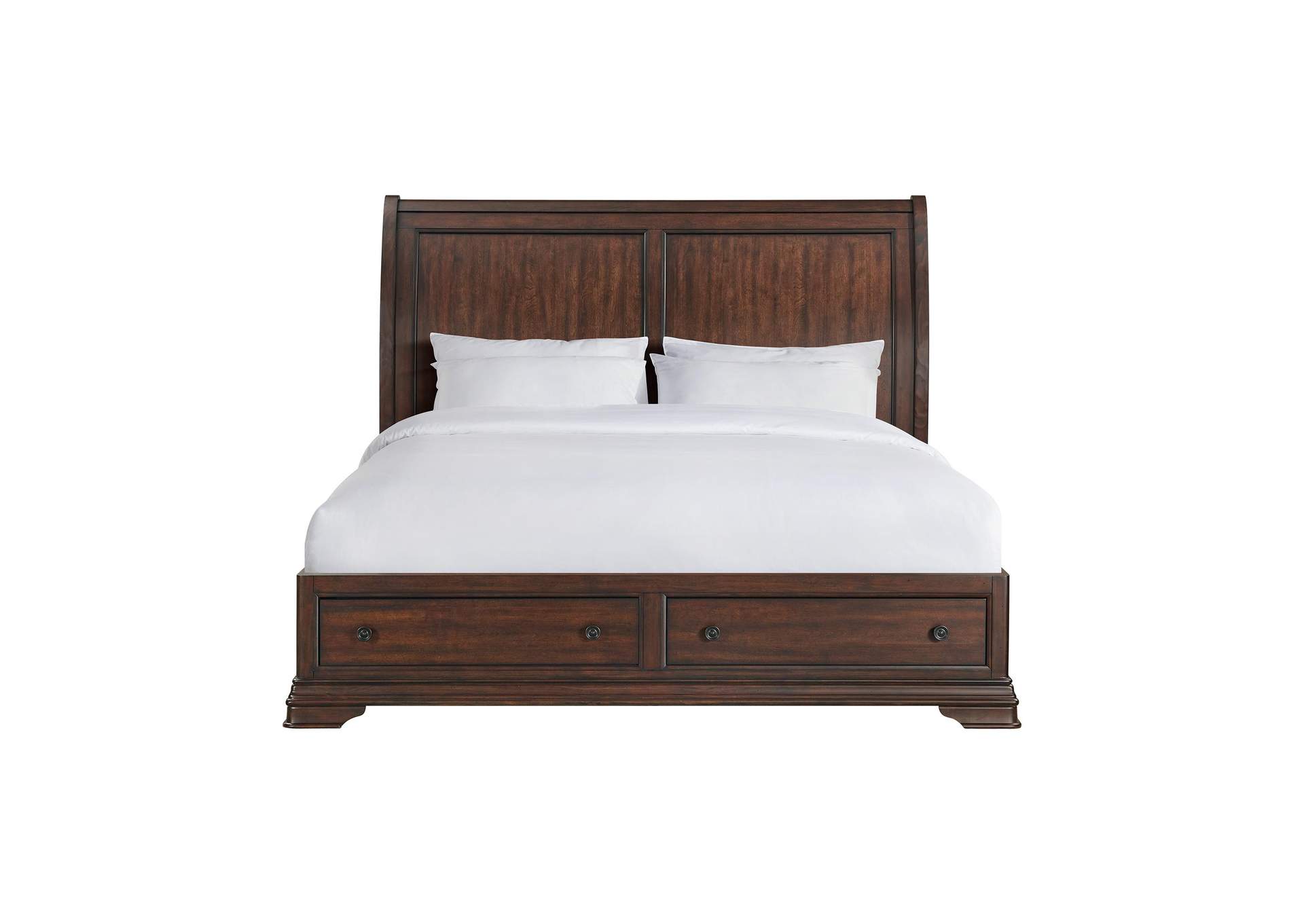 Phillipe King Bed With Footboard Storage In Cherry image 4