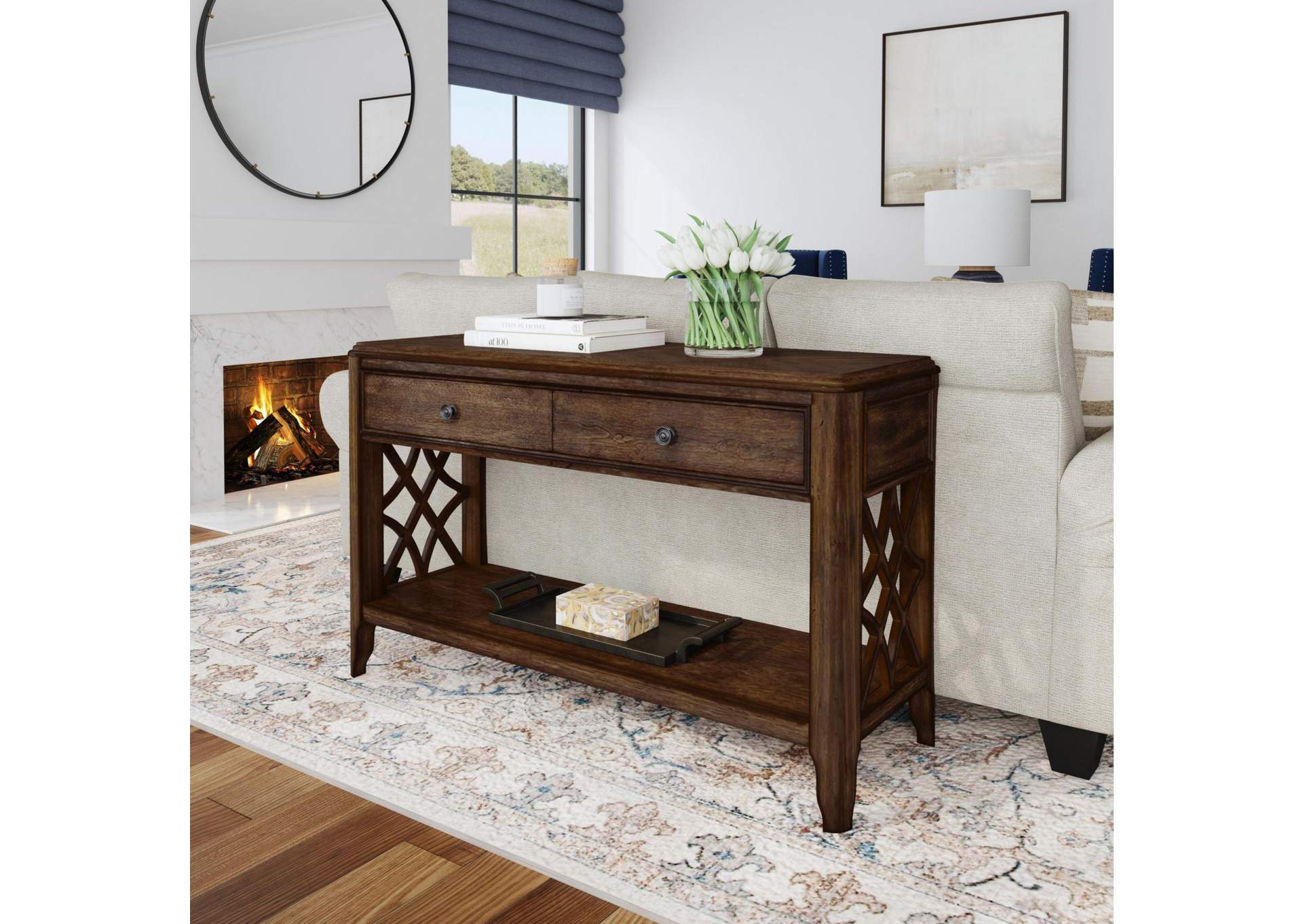 Phillipe Sofa Table In Cherry image 1