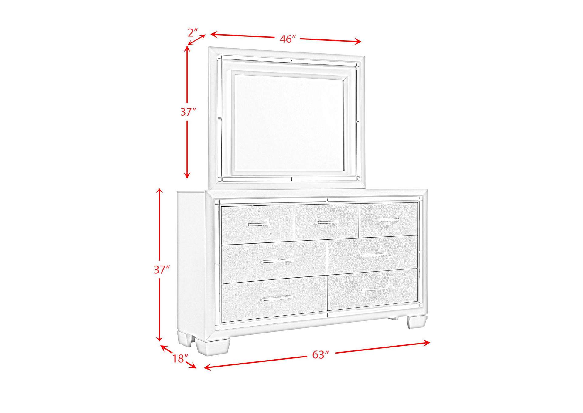 Platinum Dresser and Mirror Set image 7