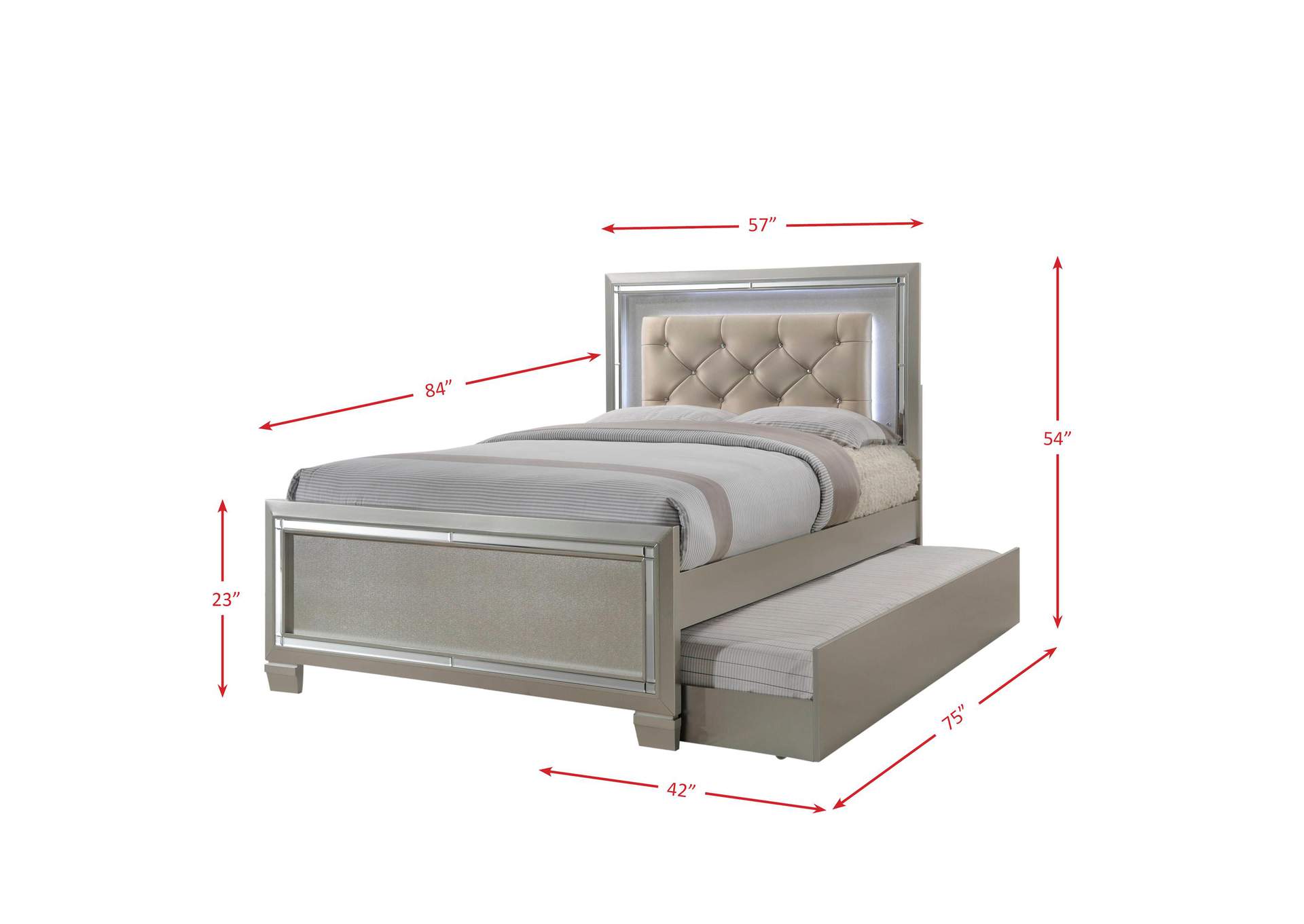 Platinum Youth Full Patform With Trundle image 4