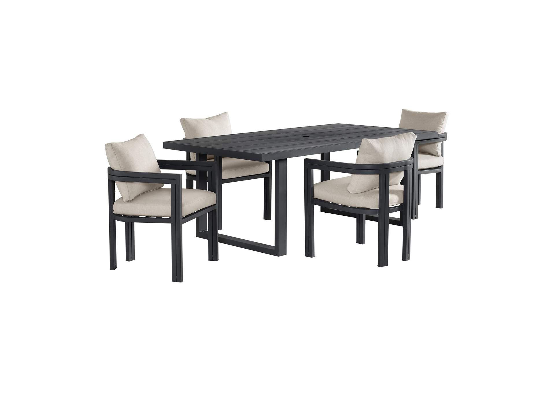 Playa 5 Piece Standard Height Dining Set In Dark Grey - Table And Four Chairs image 6