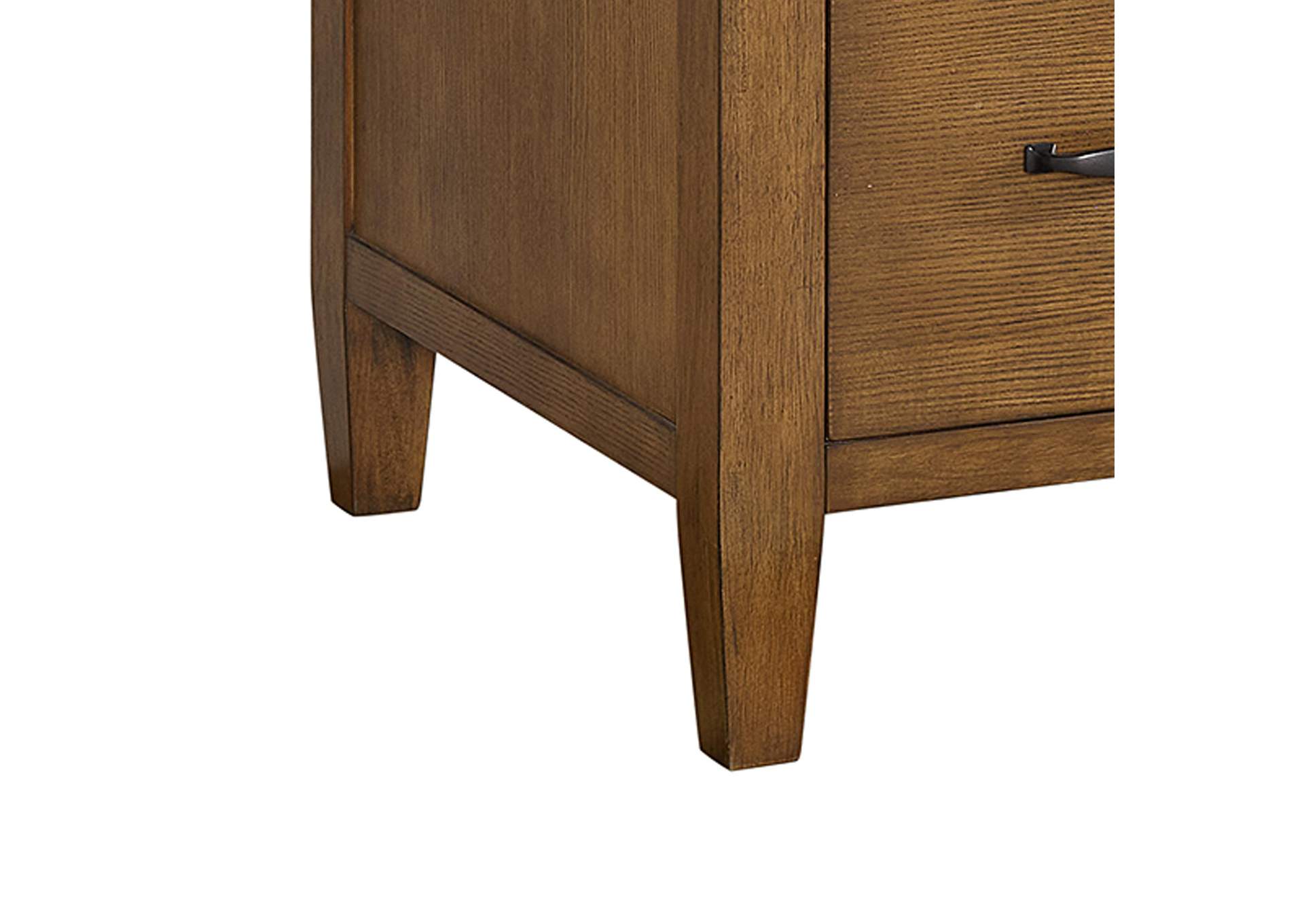 Portico Double Pedestal Desk With Power - USB In Brown Oak image 8