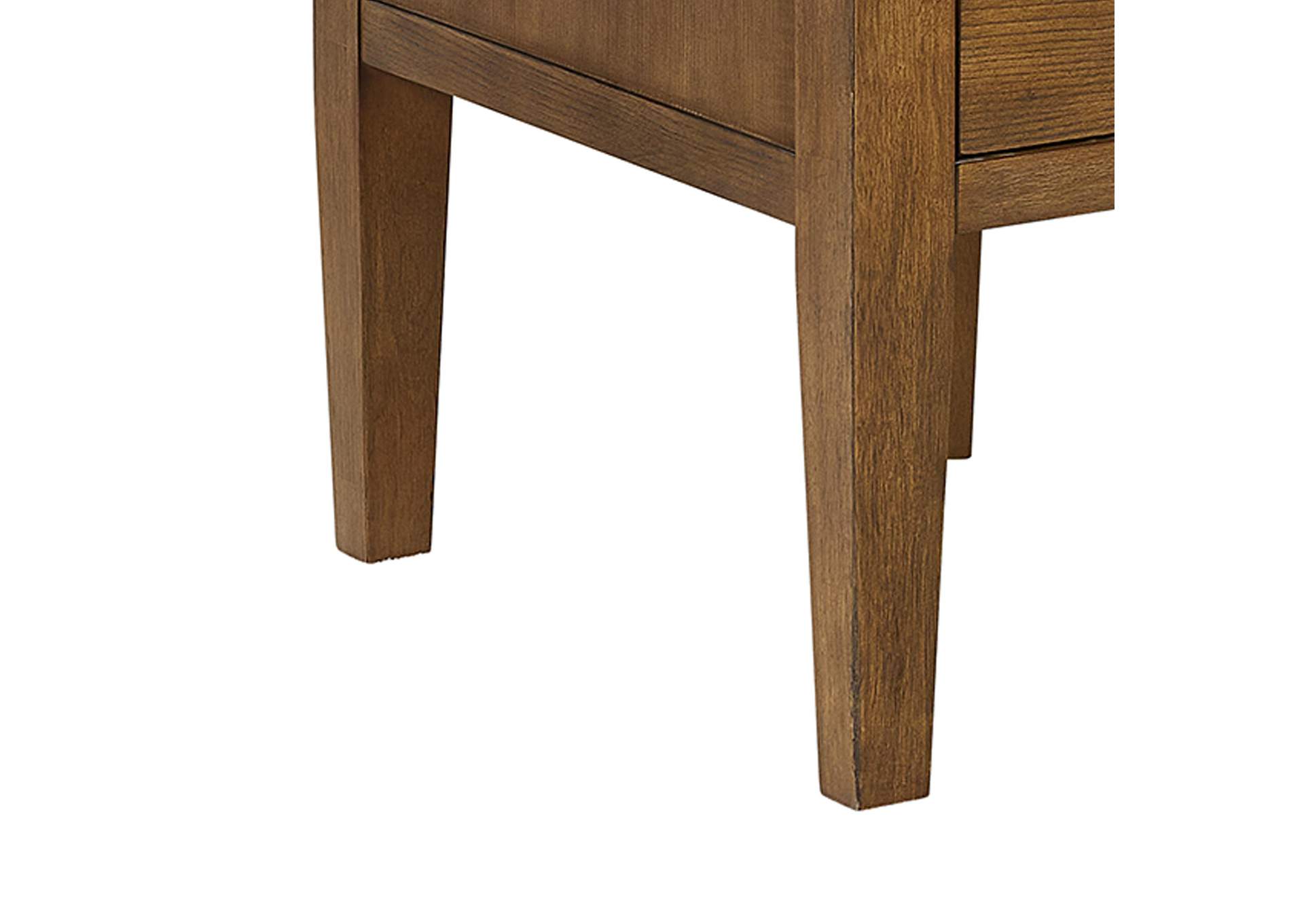 Portico Half Pedestal Desk With Power - USB In Brown Oak image 8