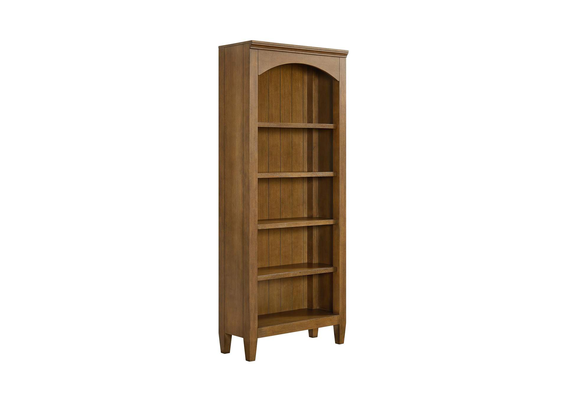 Portico Open Bookcase In Brown Oak image 3