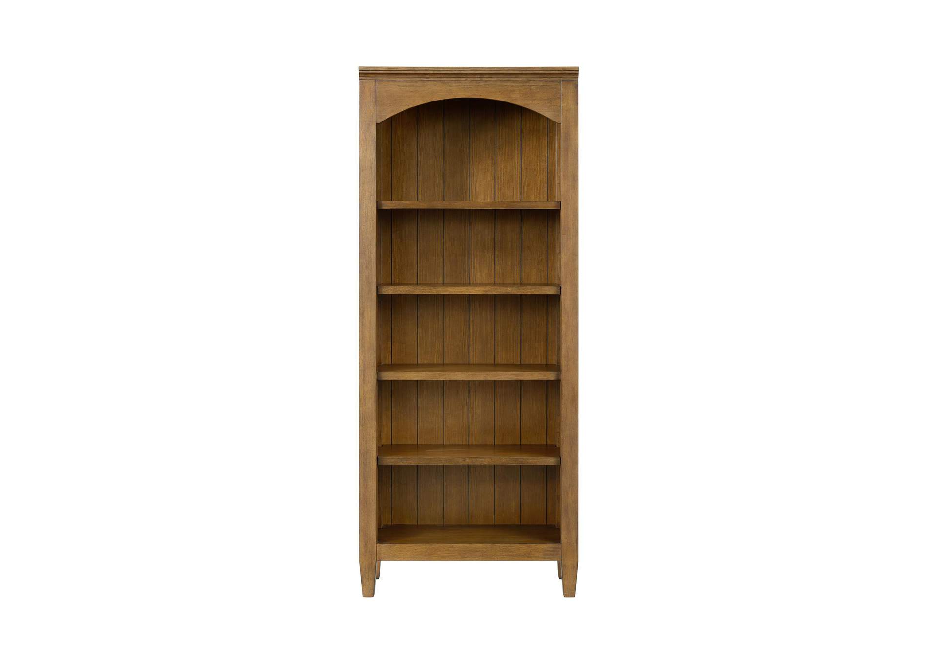 Portico Open Bookcase In Brown Oak image 4
